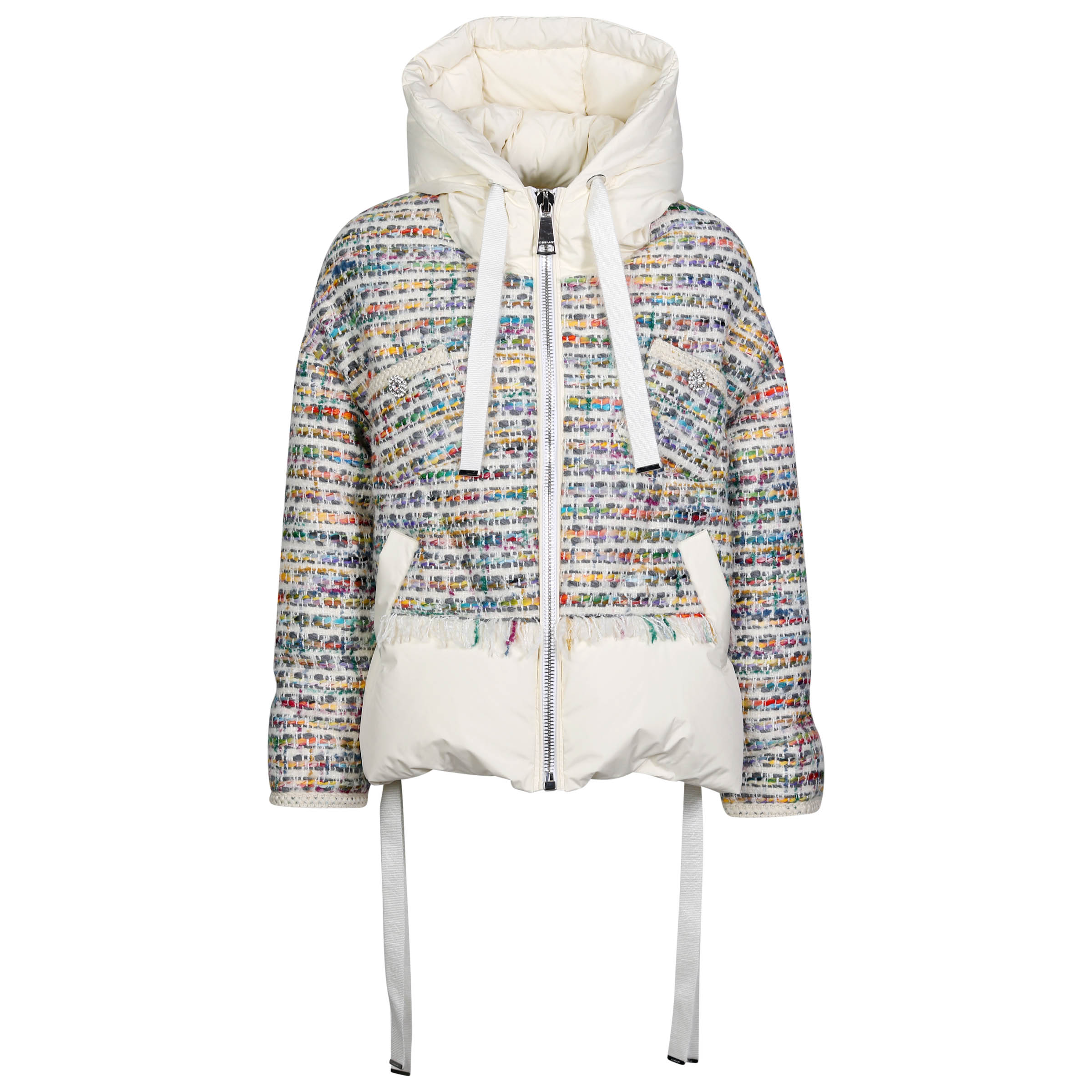 Khrisjoy Puffer Jacket Tweed White Rainbow