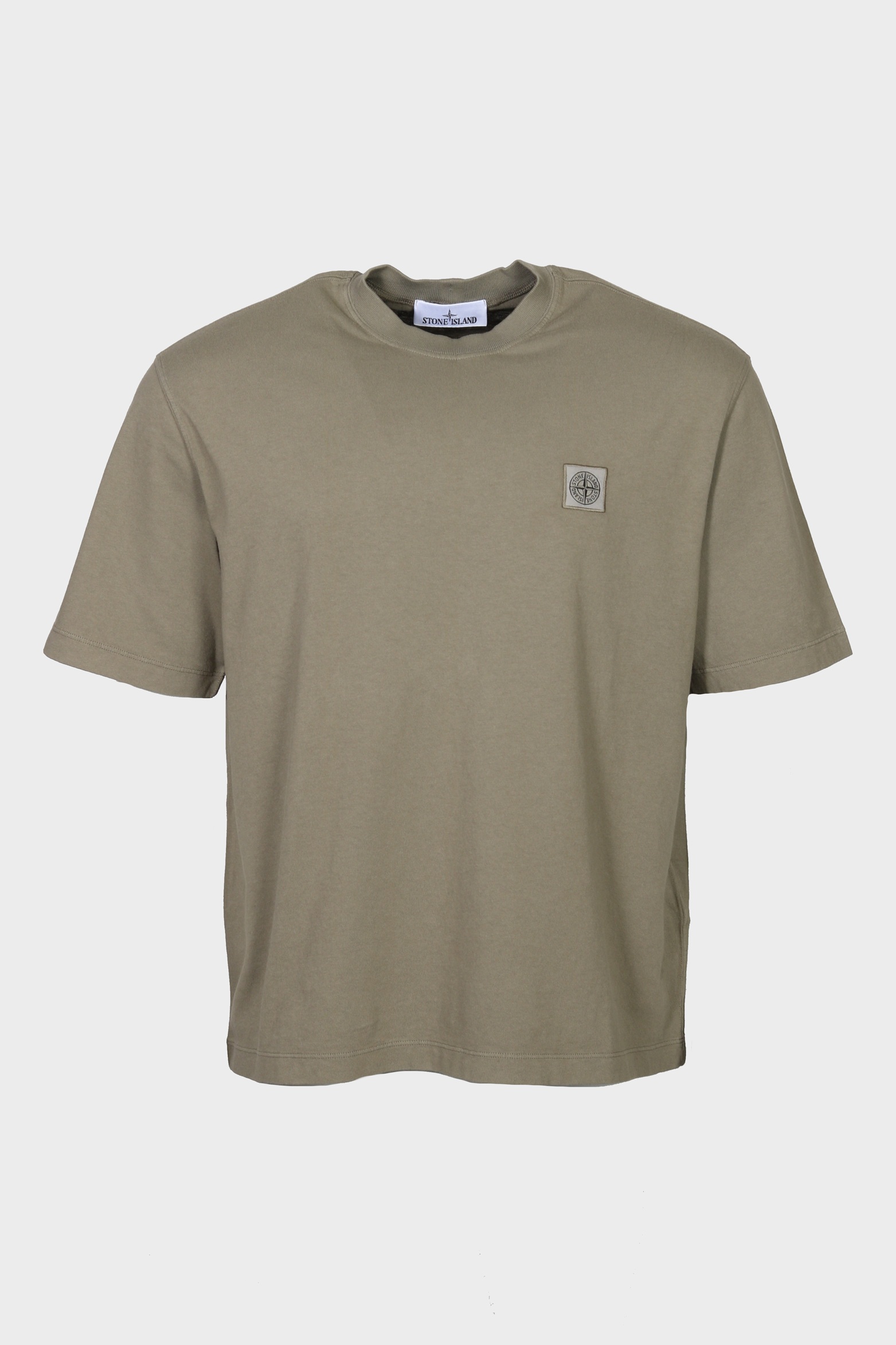 STONE ISLAND Loose Fit Logo T-Shirt in Light Olive 3XL