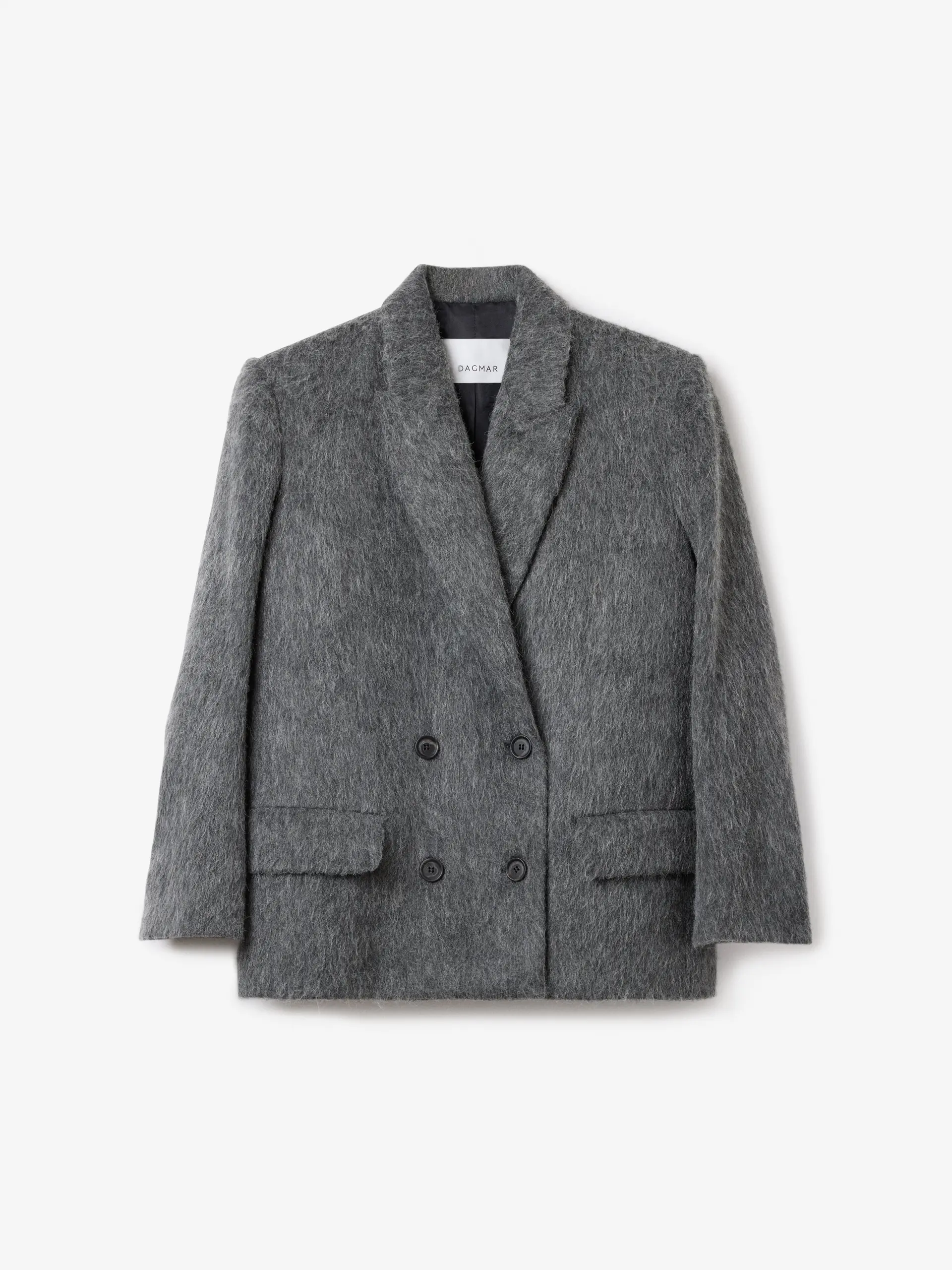 DAGMAR Brushed Wool Blazer in Grey