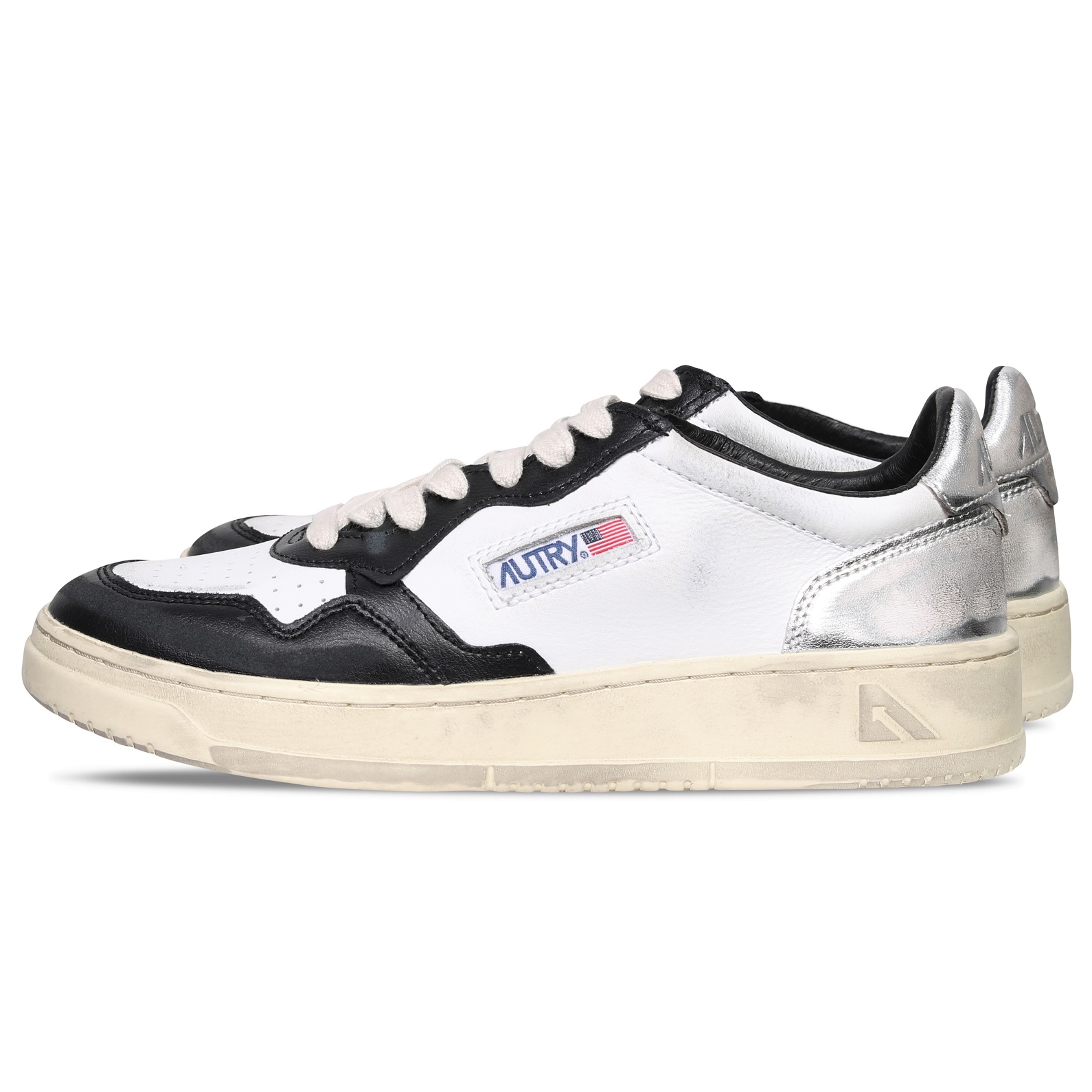 AUTRY ACTION SHOES Super Vintage Low Sneaker White/Black/Silver