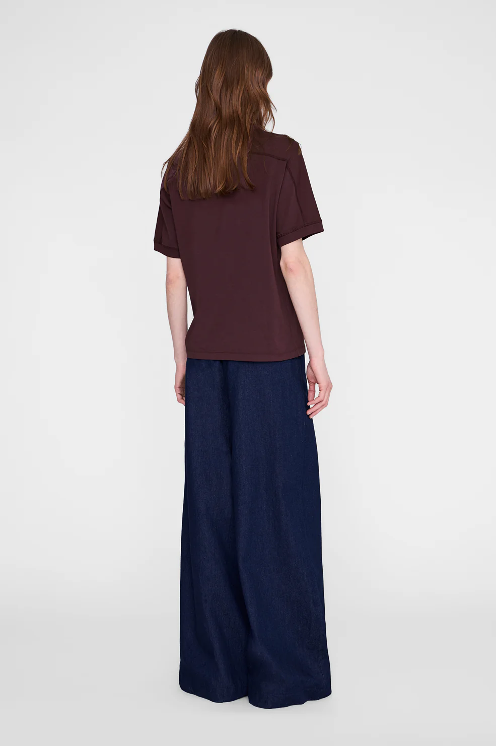 ANINE BING Jaylin Tee Collegiate in Bordeaux