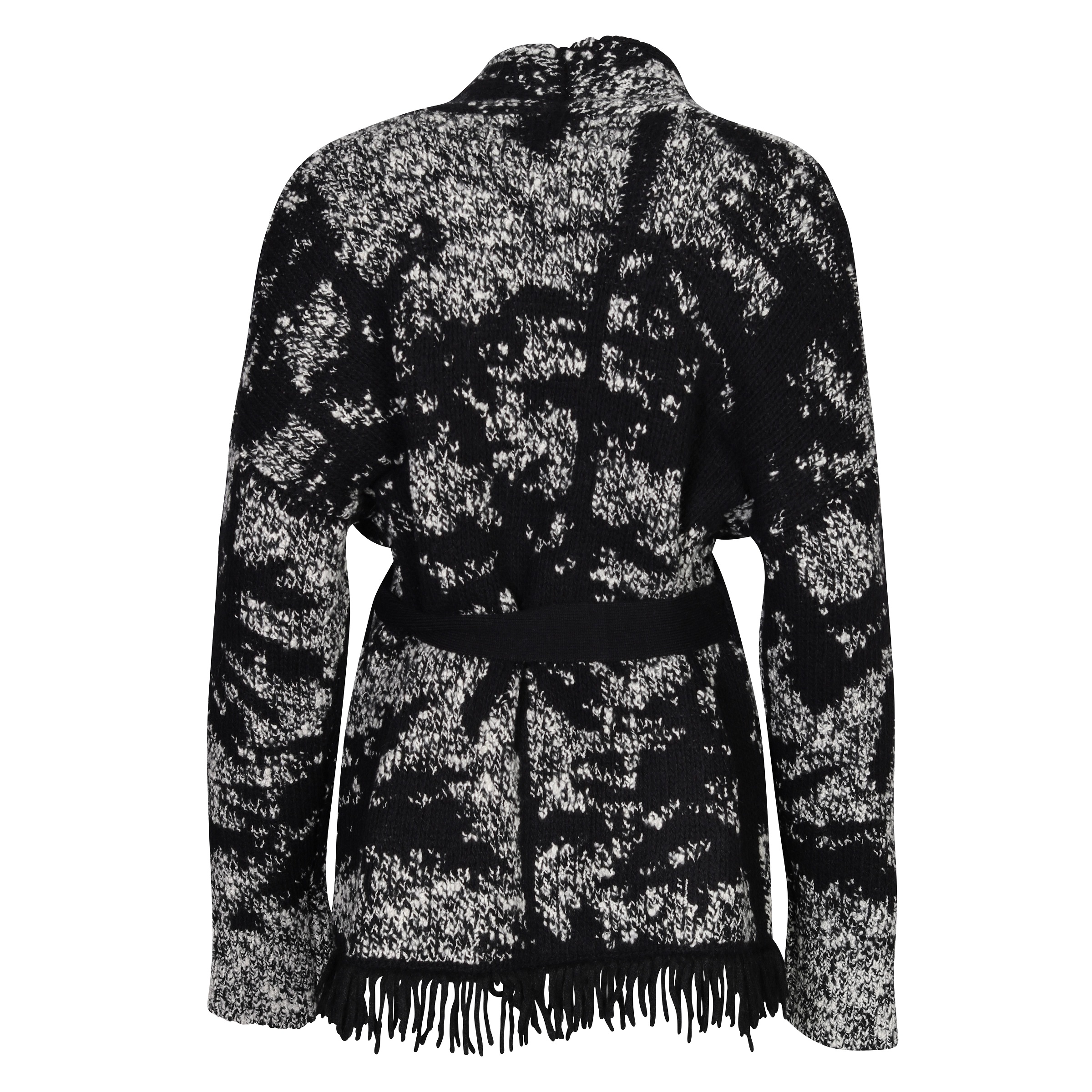 Laneus Knitted Palm Cardigan in Black/White S