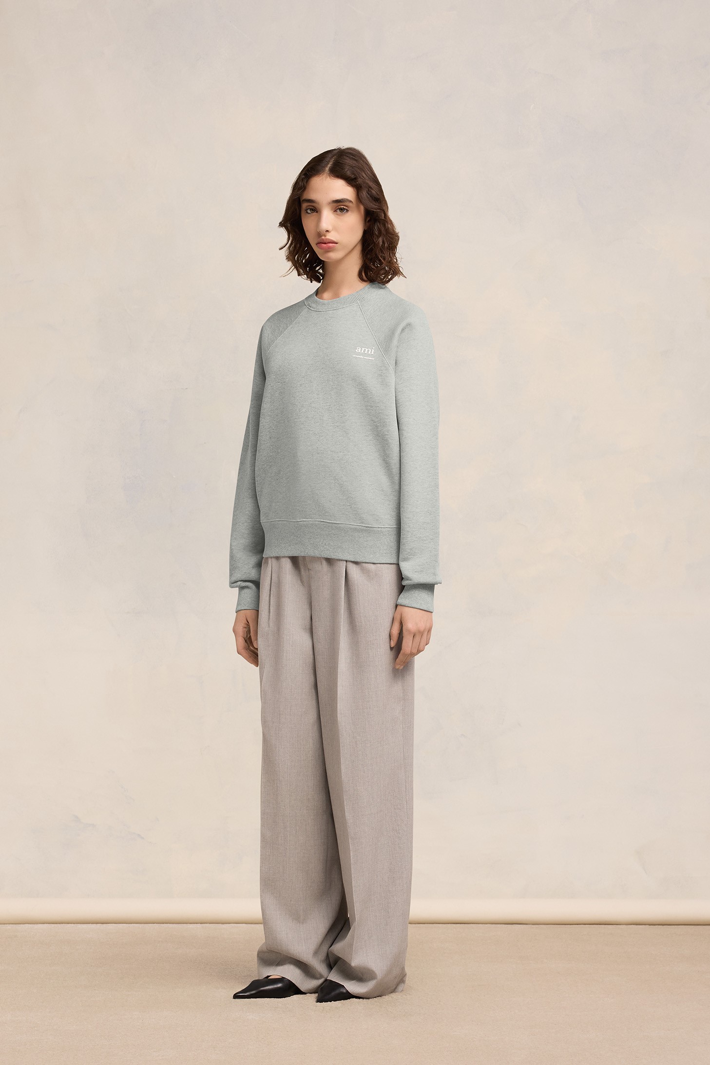 AMI PARIS Alexandre Mattiussi Sweatshirt in Heather Ash Grey XL