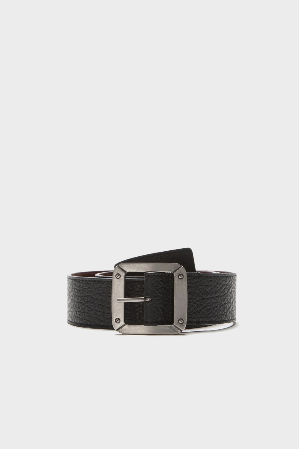 ACNE STUDIOS Reversible Leather Belt in Black/Brown