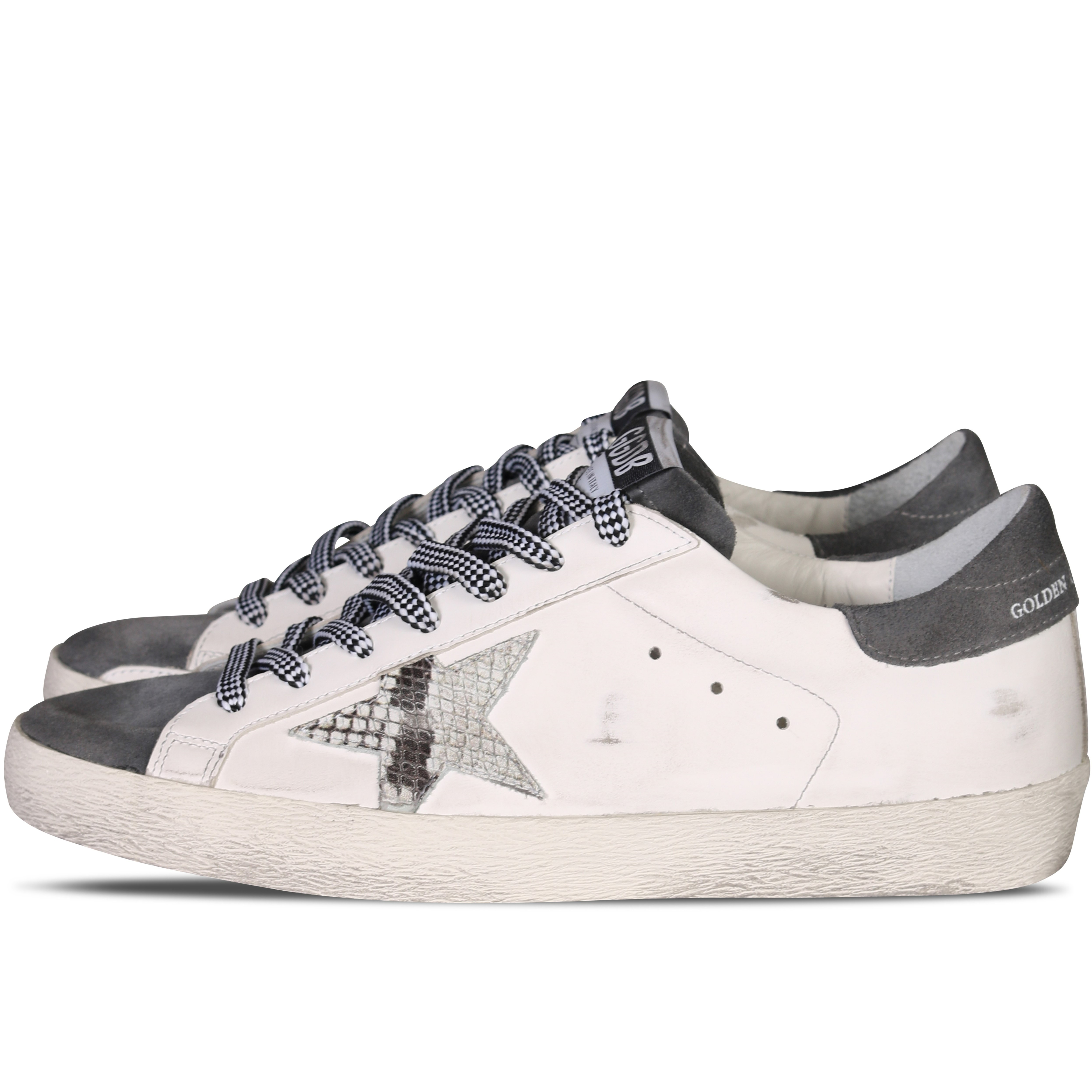 Golden Goose Sneaker Super-Star Classic With List in White Grey