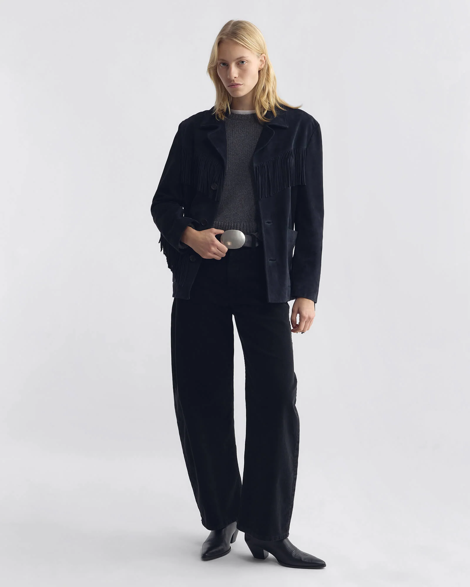 NILI LOTAN Tribeca Corduroy Pant in Black
