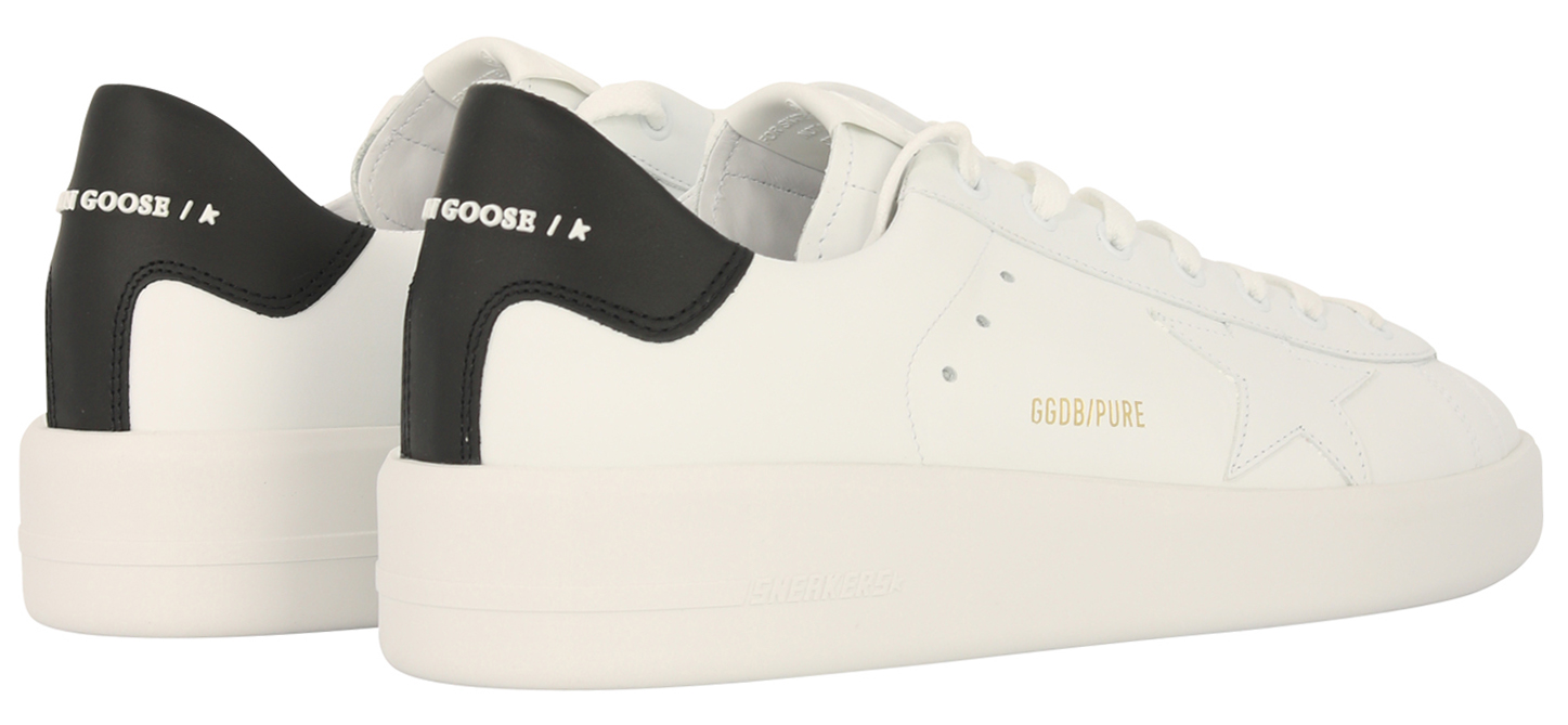 Golden Goose Sneaker Pure Star White Leather Black Heel 44