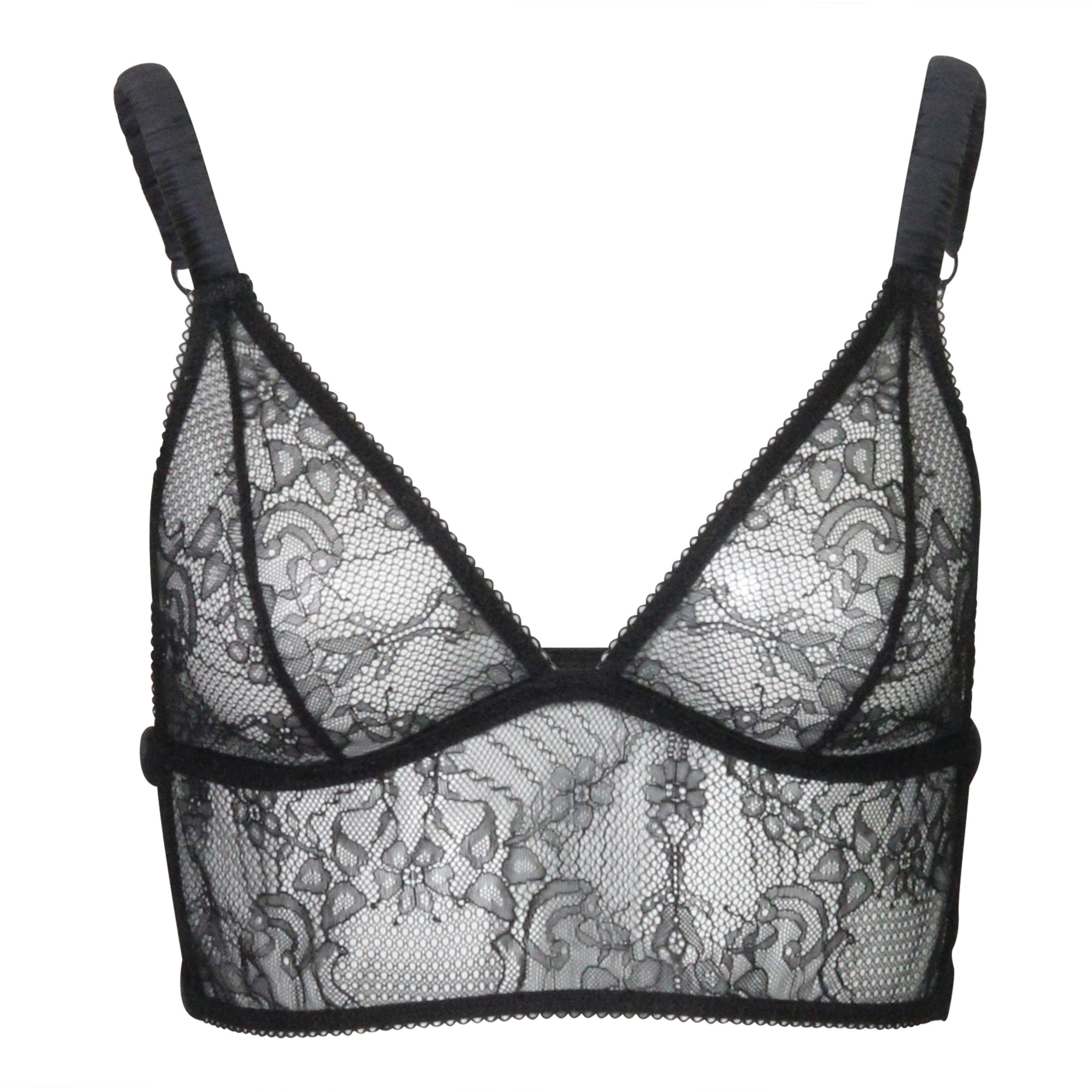 Anine Bing Lace Bralette Violet Black XS