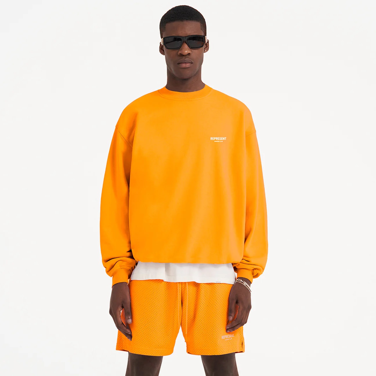 REPRESENT Owners Club Sweater in Neon Orange S
