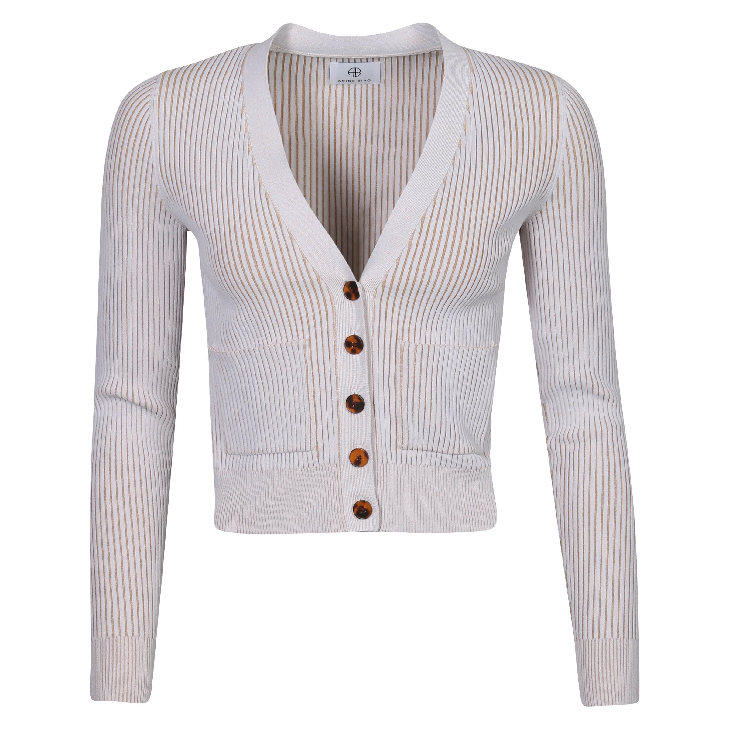 Anine Bing Knit Cardigan Layla Ivory/Camel