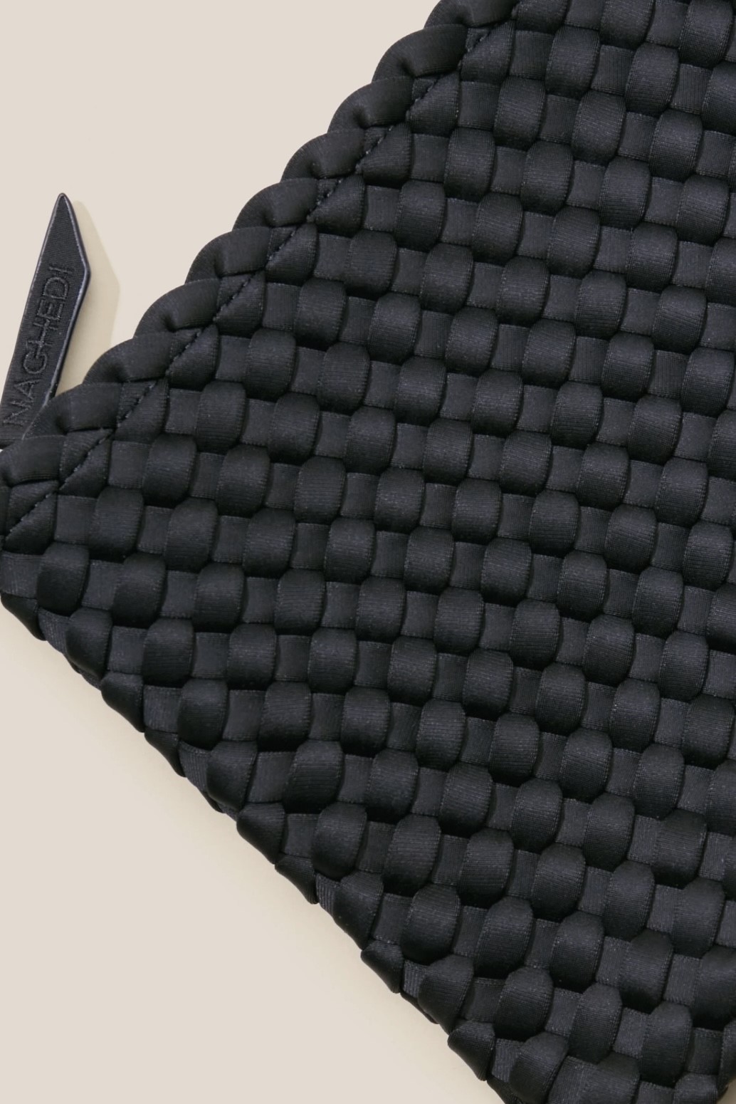 NAGHEDI Handwoven Medium Nomad Hobo Bag in Onyx