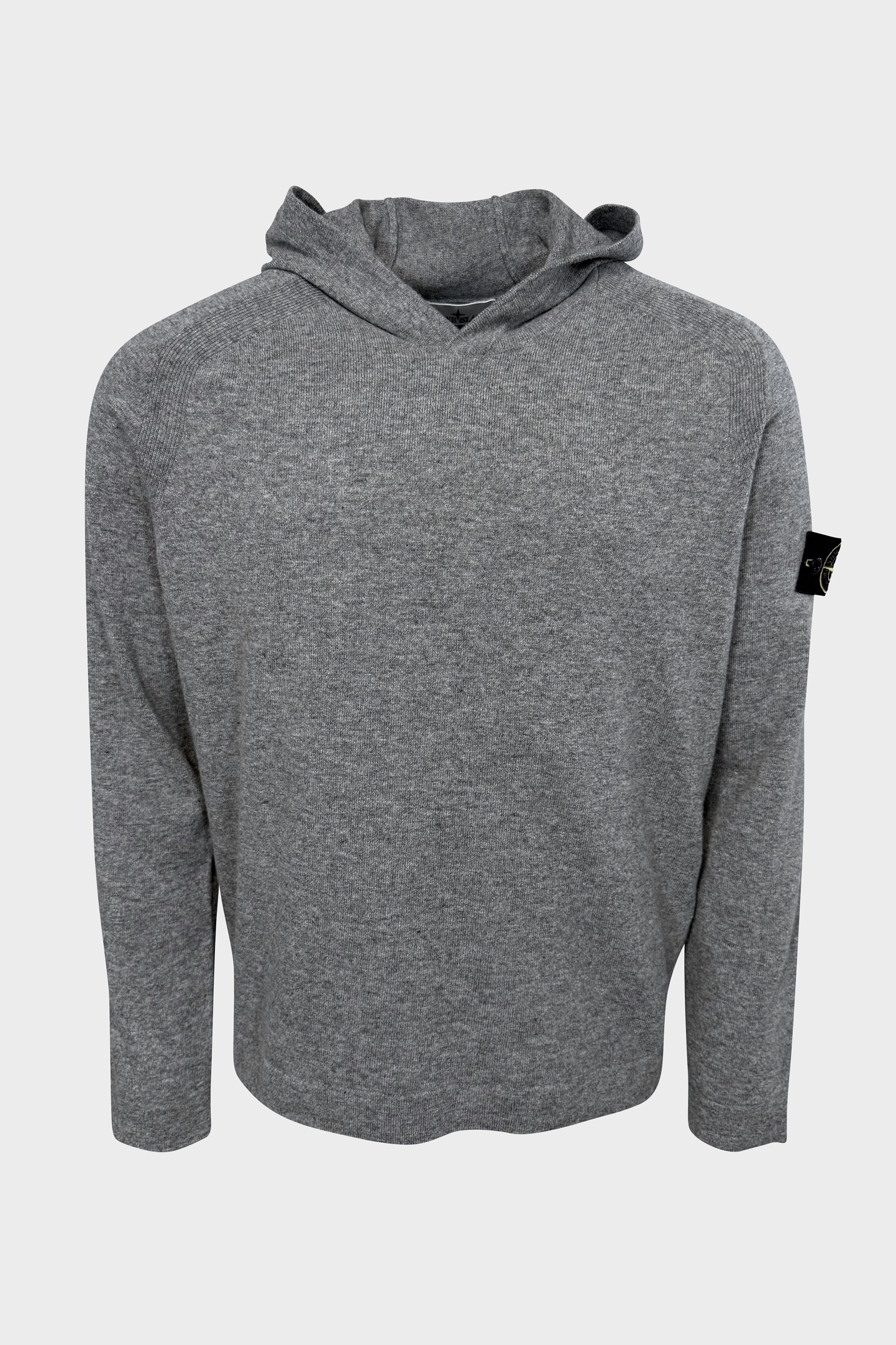 STONE ISLAND Knit Hoodie in Heather Dark Grey