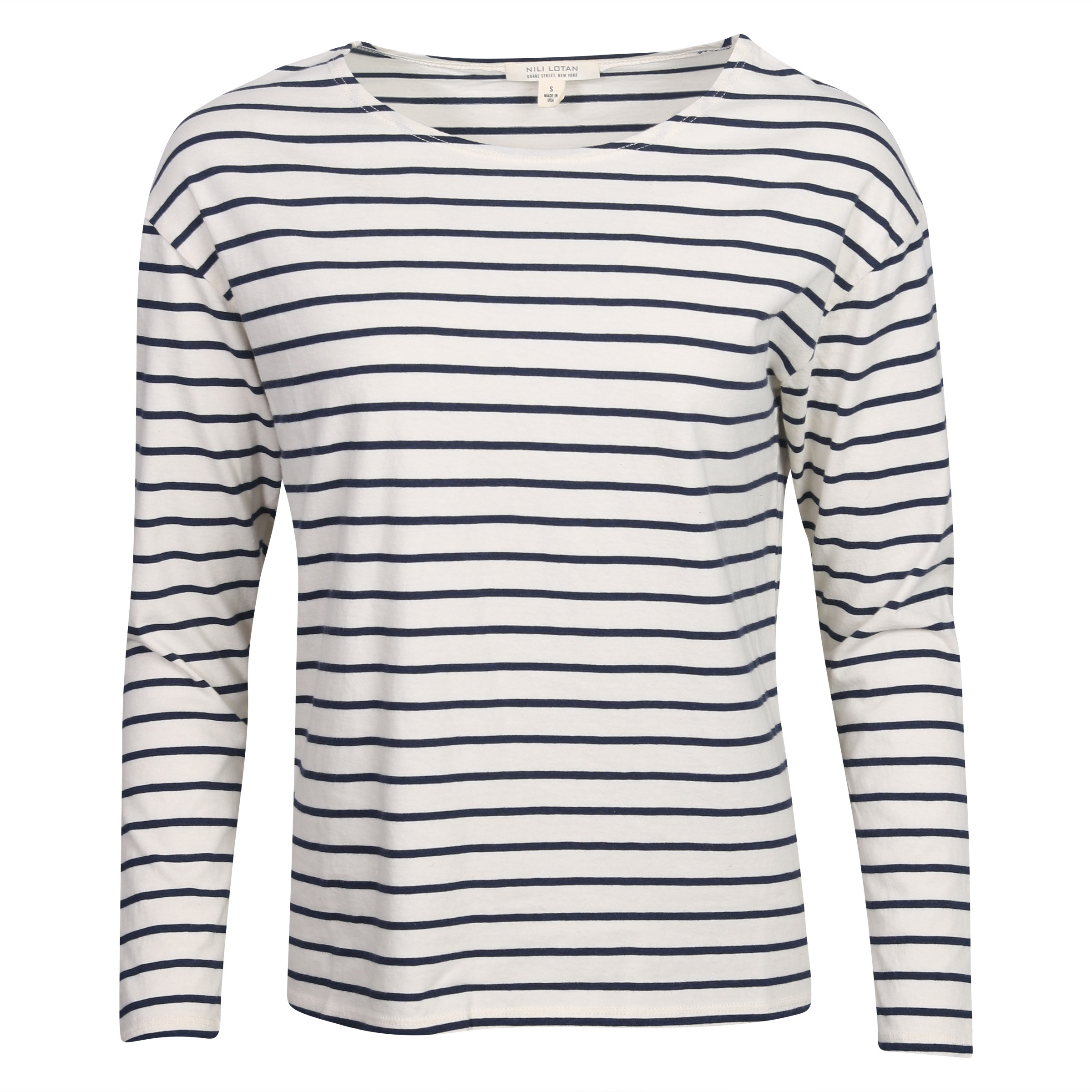 Nili Lotan Striped Arlette Longsleeve Ecru/Navy