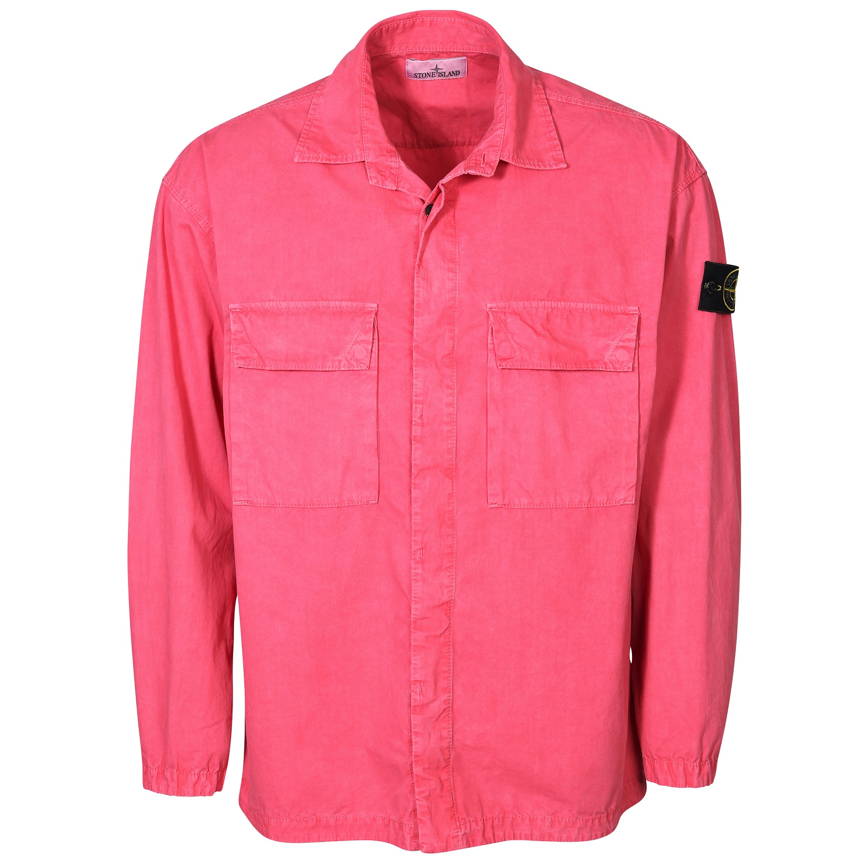 STONE ISLAND Cotton Overshirt in Washed Fuchsia M