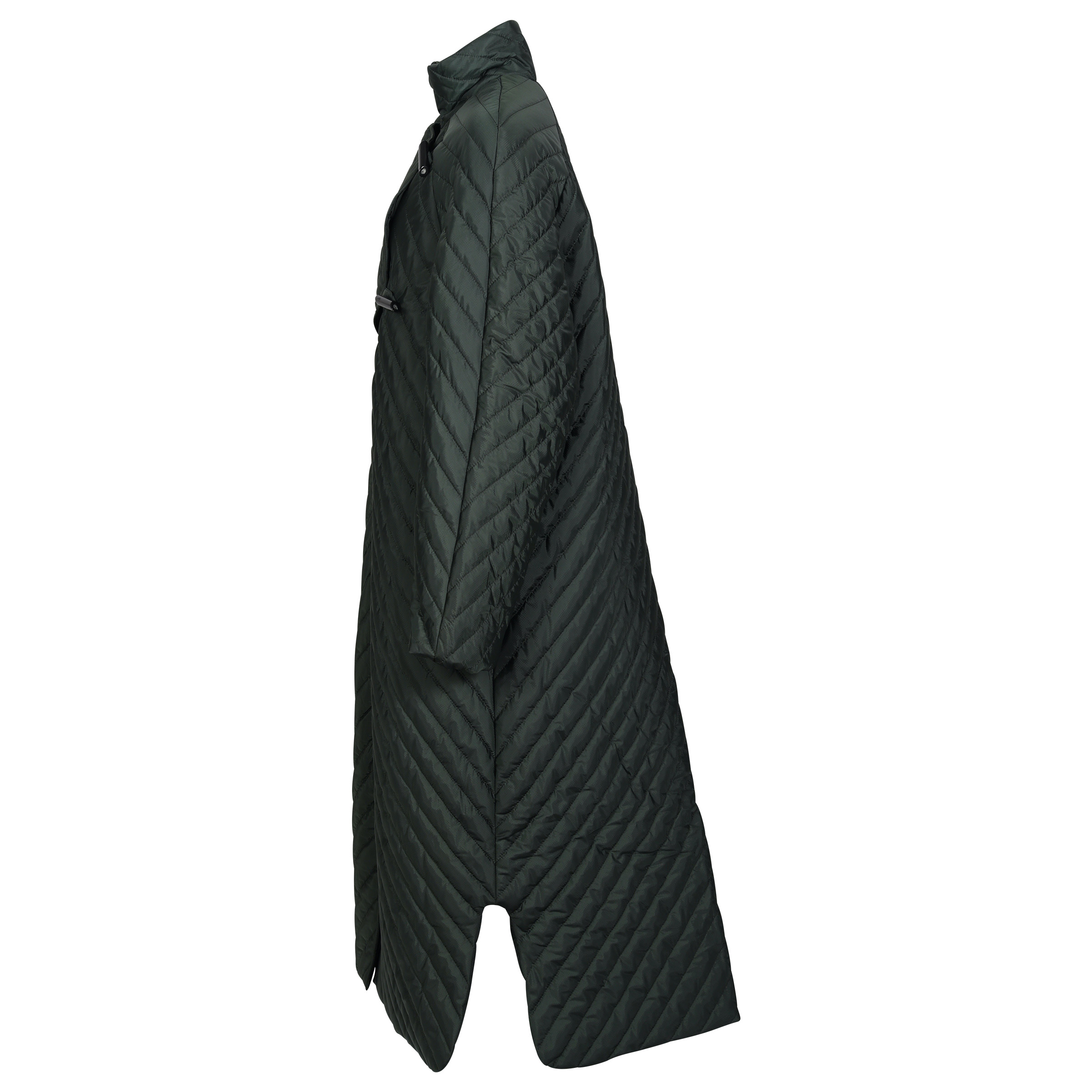 Ganni Recycled Ripstop Quilt Coat in Dark Green 36