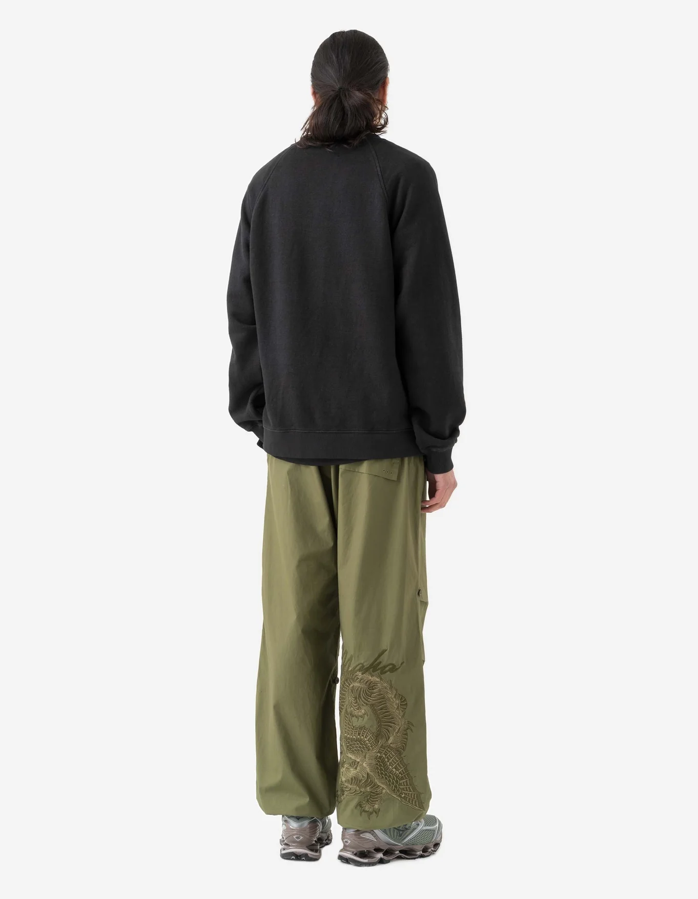 MAHARISHI 6002 Asym Monk Organic Hemp Sweatshirt in Black XXL