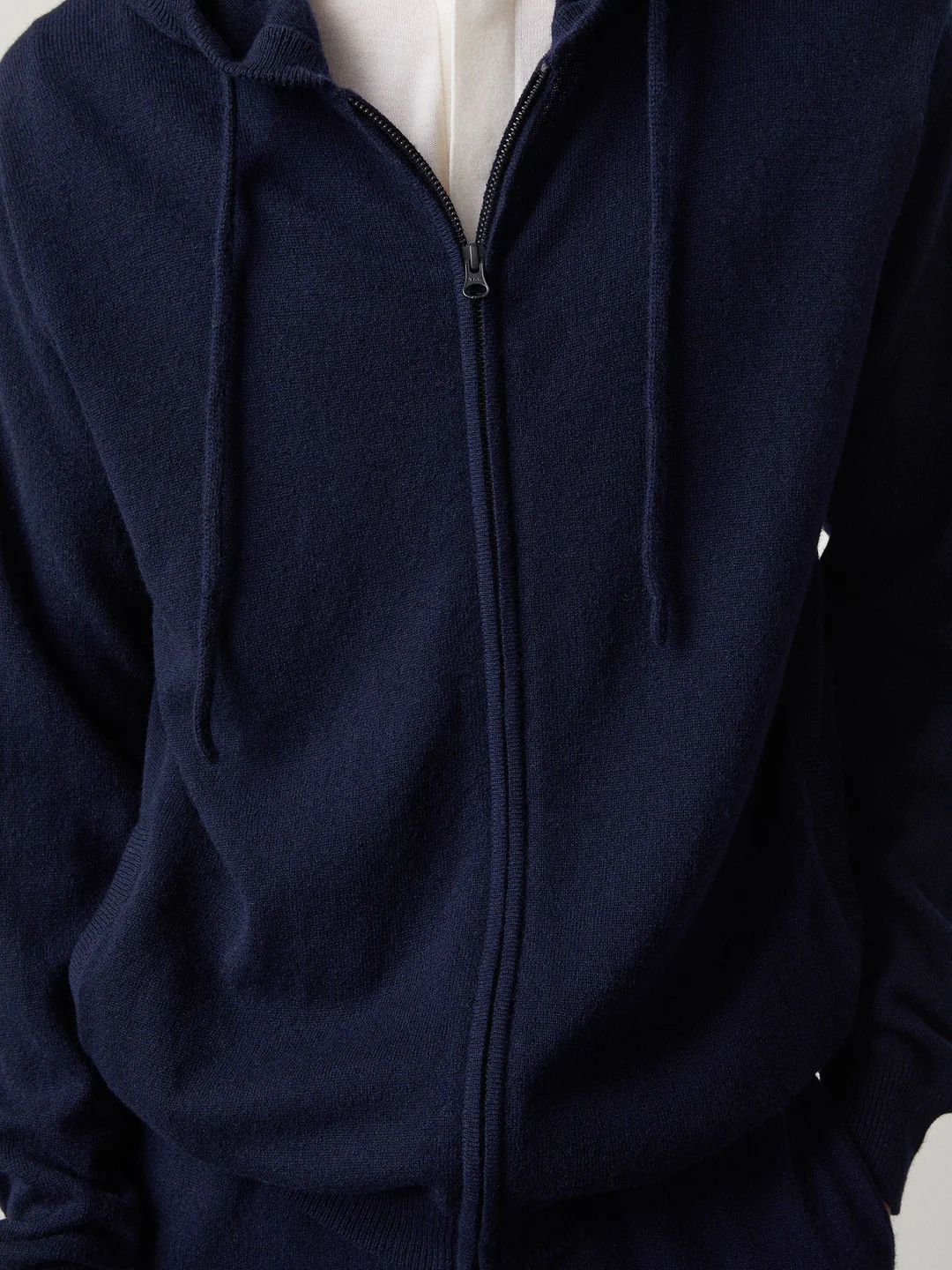 LISA YANG Emerson Cashmere Zip Hoodie in Navy