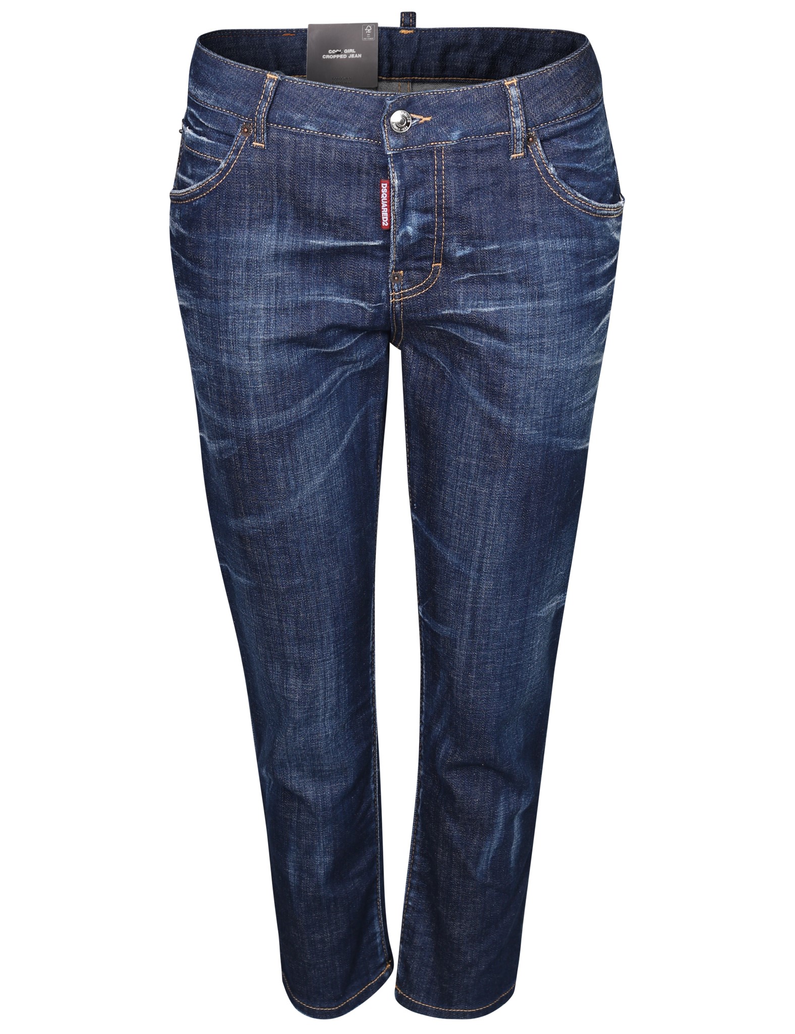 DSQUARED2 Cool Girl Cropped Jeans in Washed Dark Blue