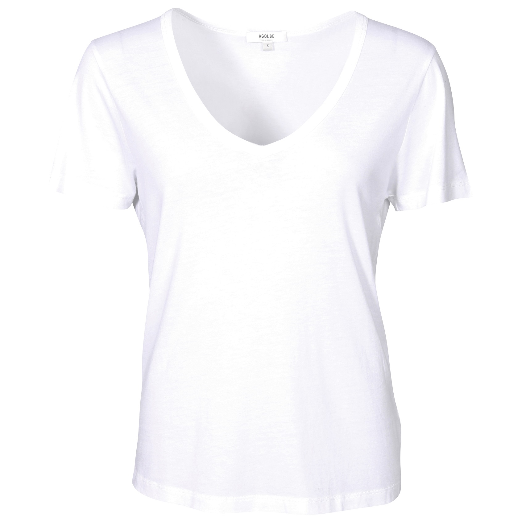 AGOLDE Cameron V-Neck Tee in White M