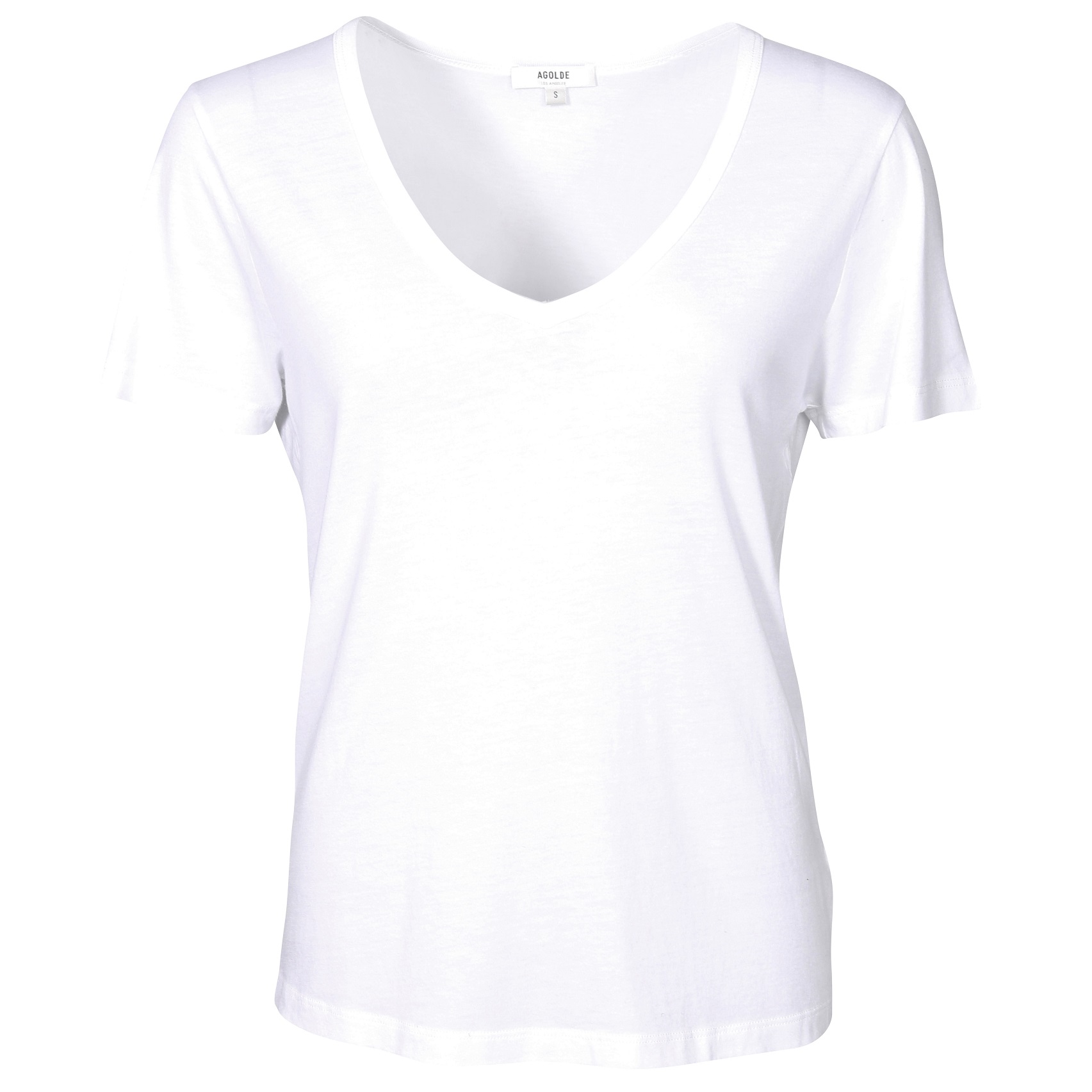 AGOLDE Cameron V-Neck Tee in White