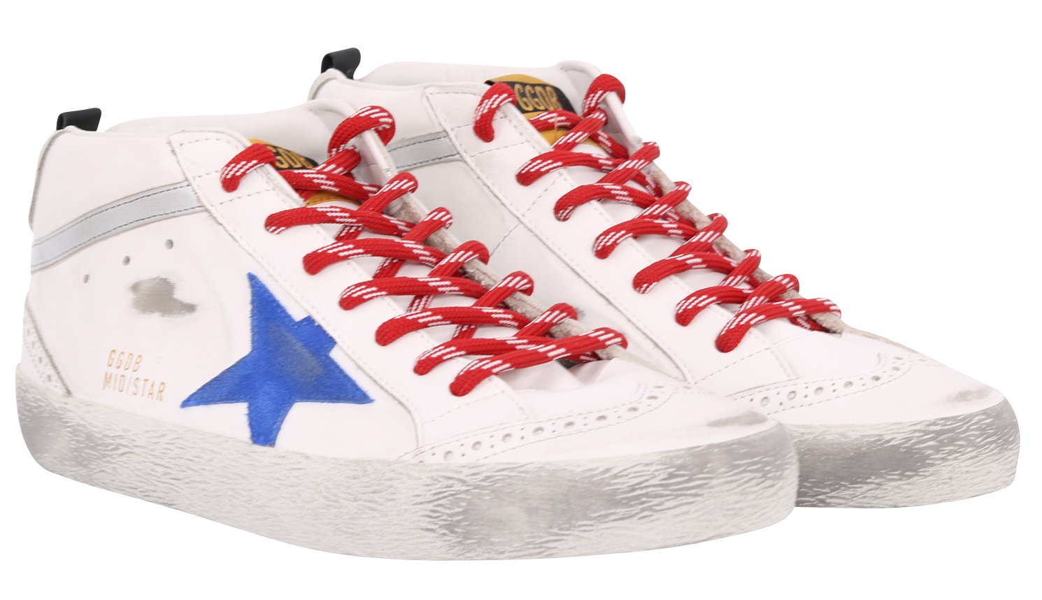 Golden Goose Mid Star White Blue Silver