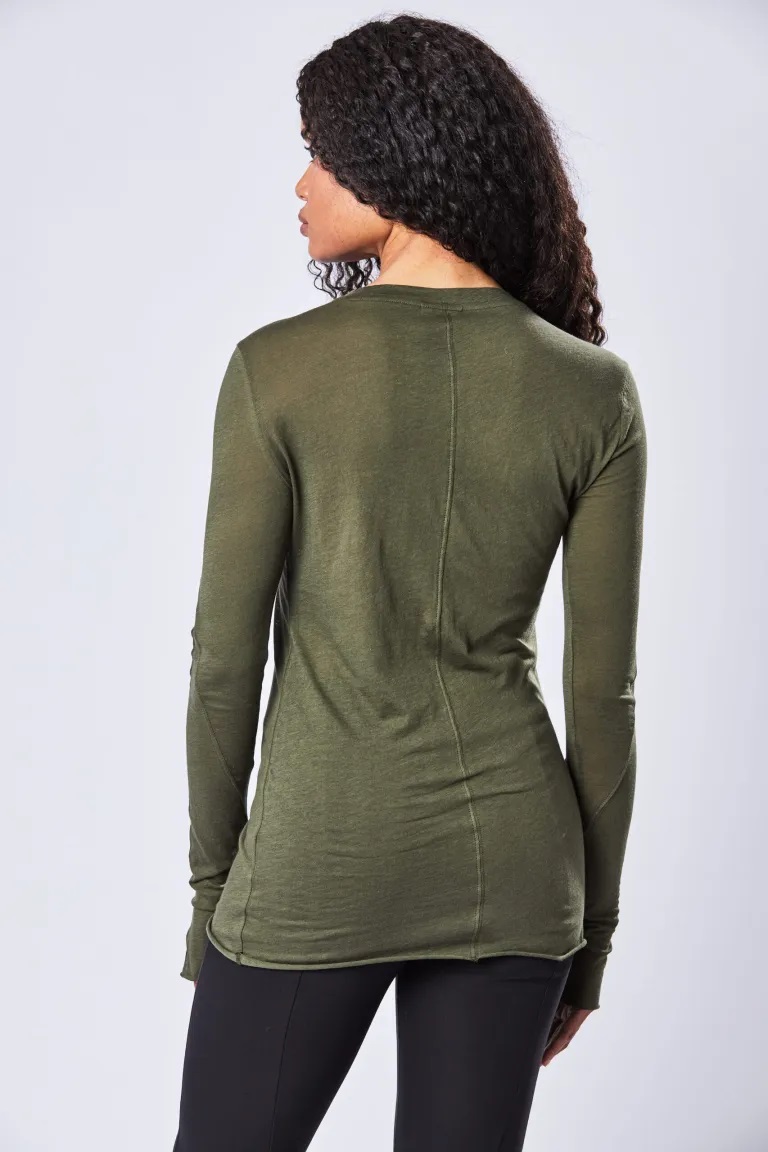 THOM KROM Light Longsleeve in Green XS