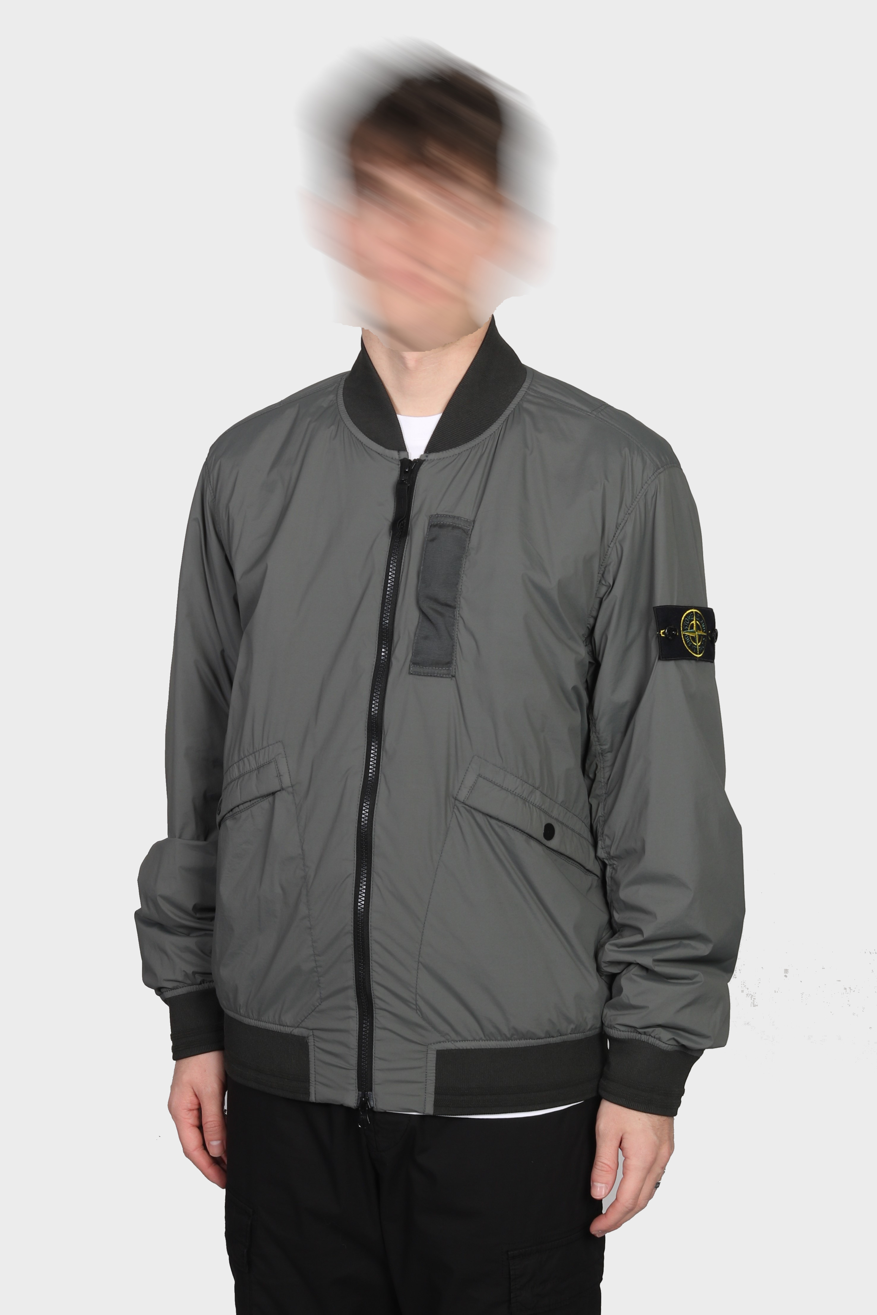 STONE ISLAND Skin Touch Nylon Bomber Jacket in Green