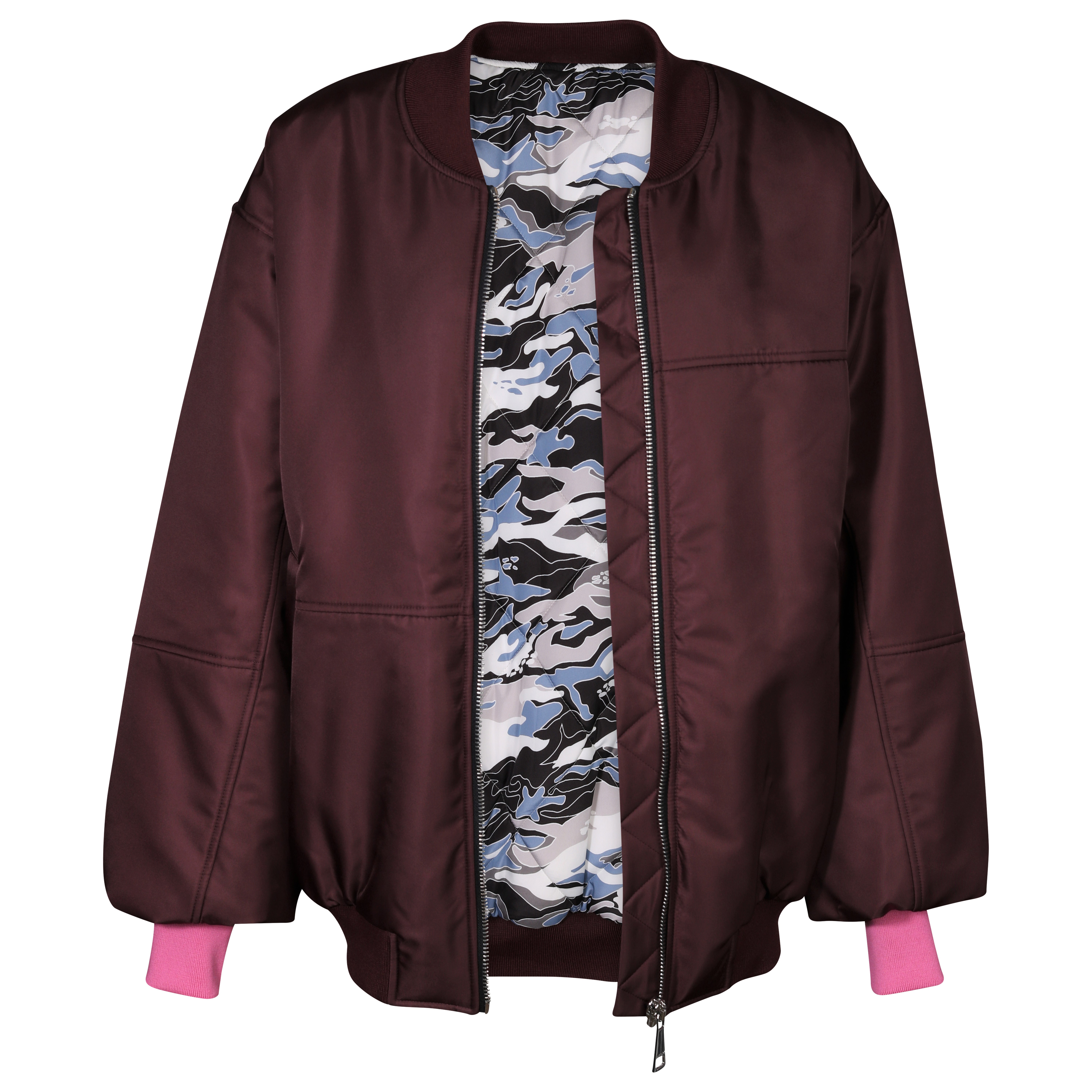 Khrisjoy Puffer Bomber Jacket Aubergine