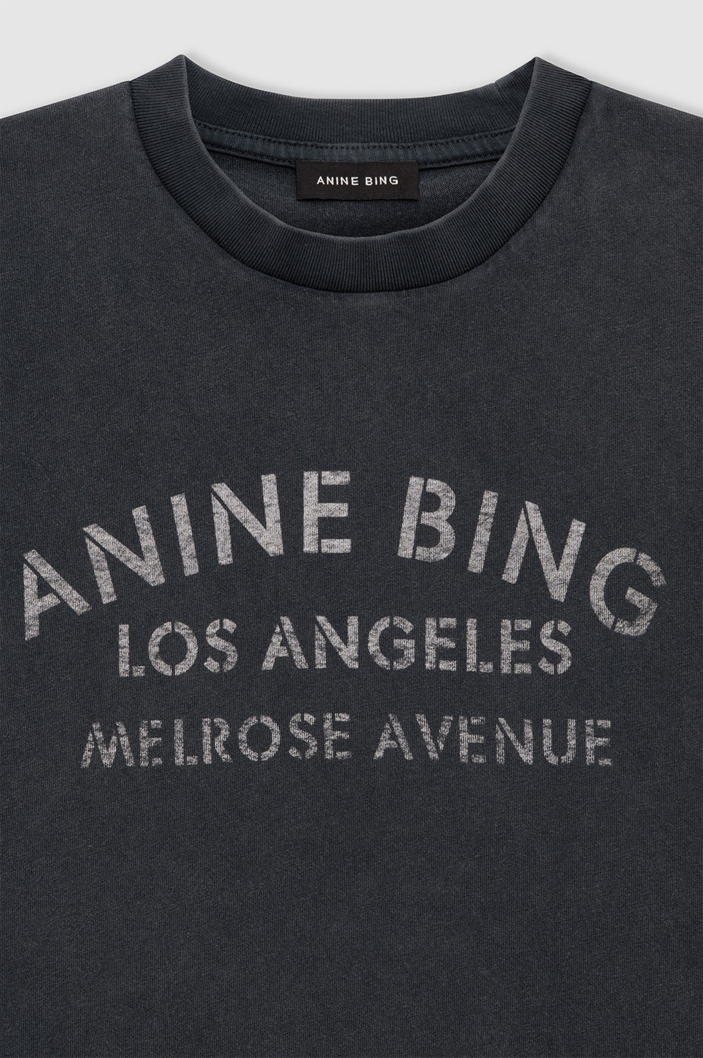 ANINE BING Cade Tee Melrose Tencil in Washed Black