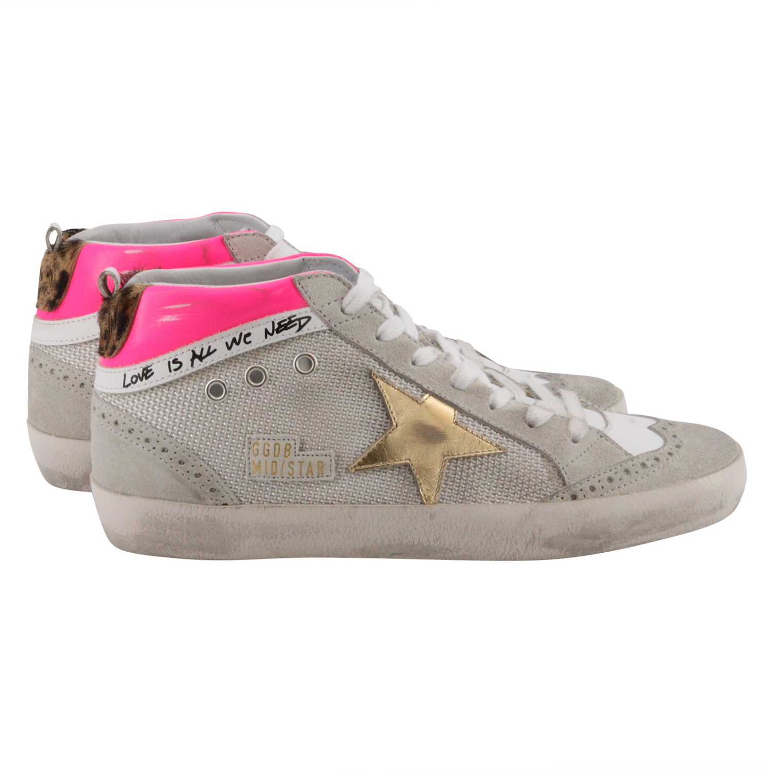 Golden Goose Sneaker Mid Star Light Silver/Fuchsia
