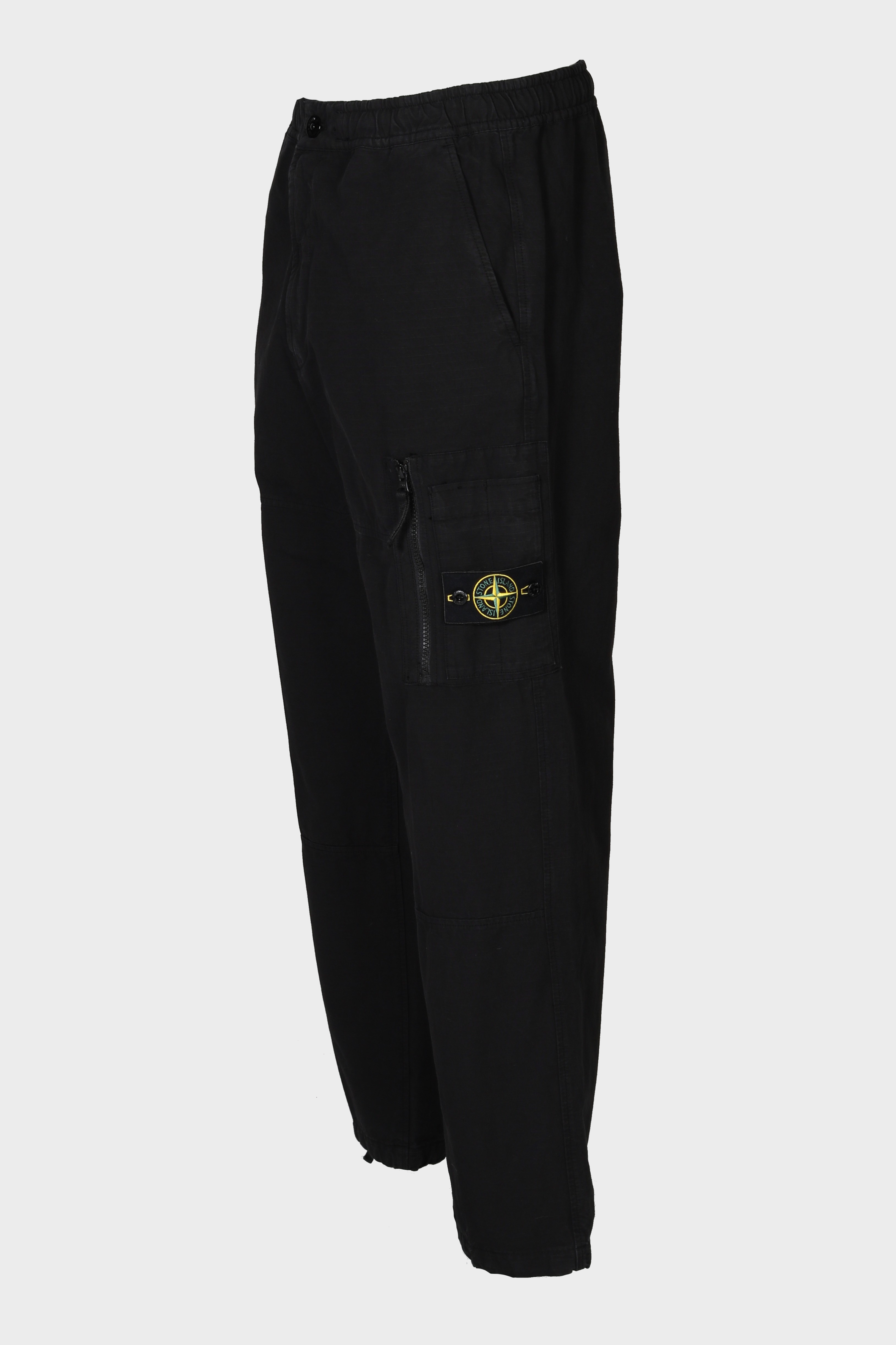 STONE ISLAND Loose Fit Ripstop Pant in Black 36