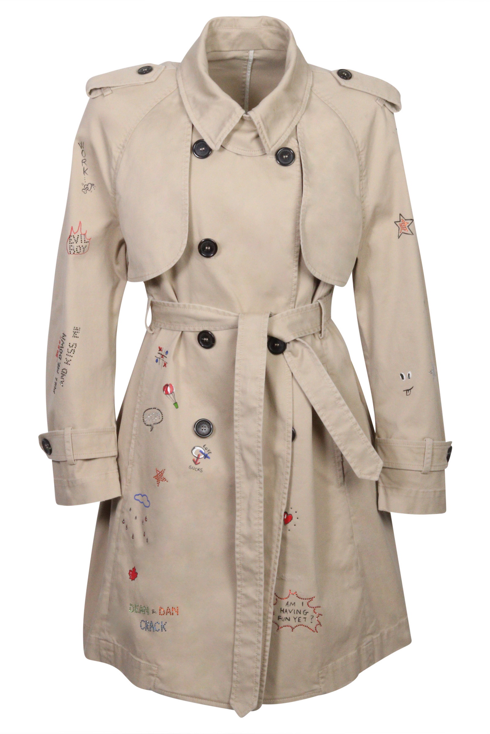 Dsquared Trench Beige Multiprinted