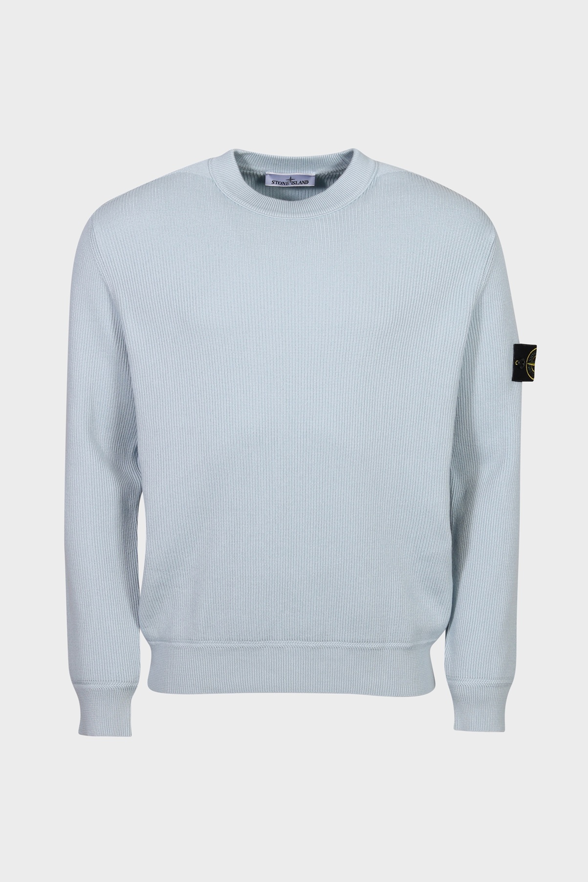 STONE ISLAND Cotton Knit Pullover in Light Blue