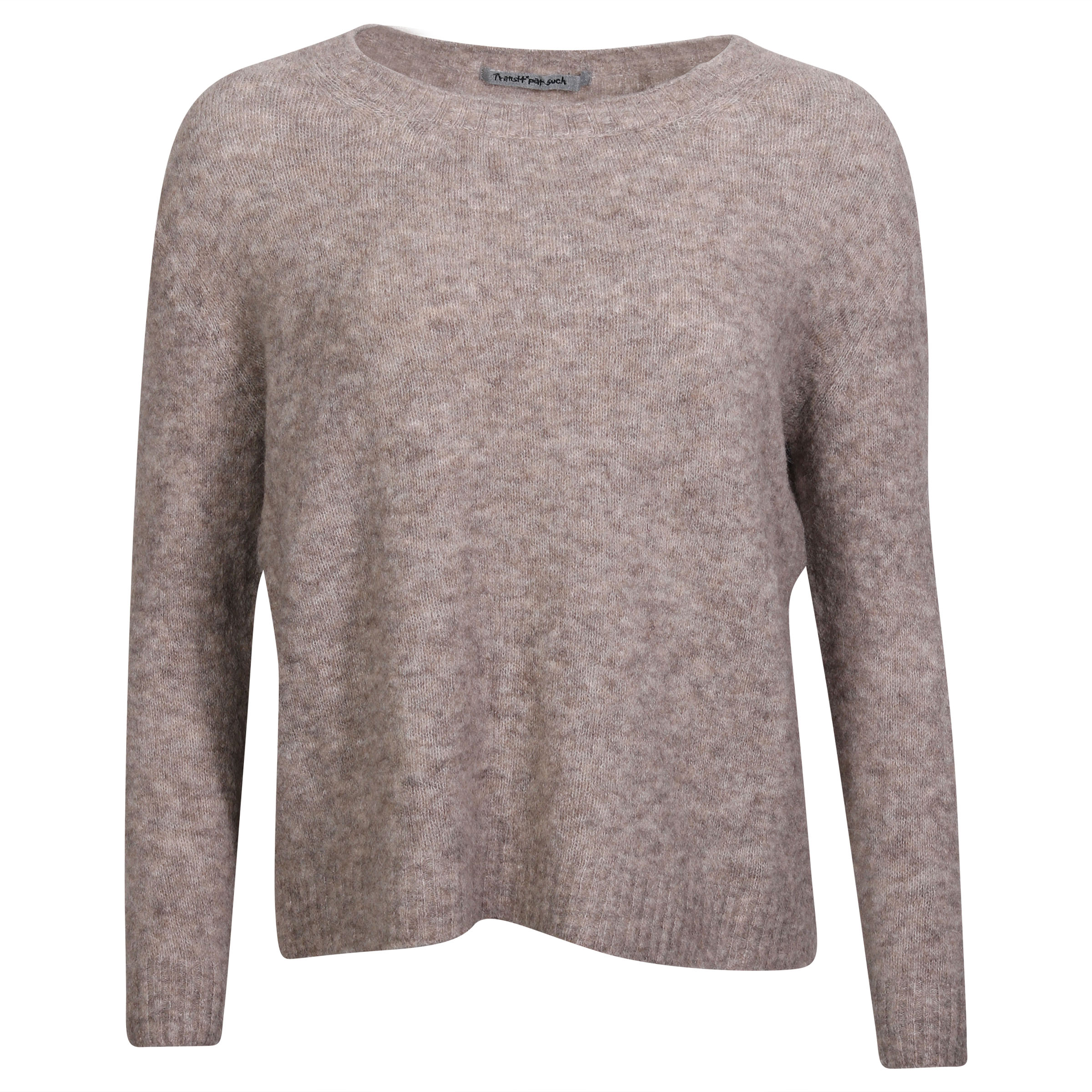Transit Par Such Fluffy Knit Sweater in  Beige Melange