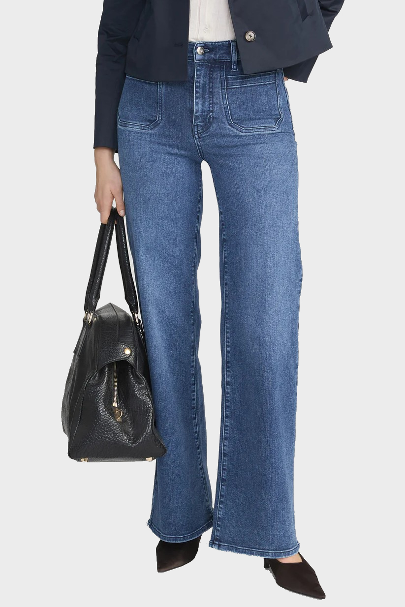 FRAME Le Slim Palazzo Modernist Pocket Jeans in Iberia Wash