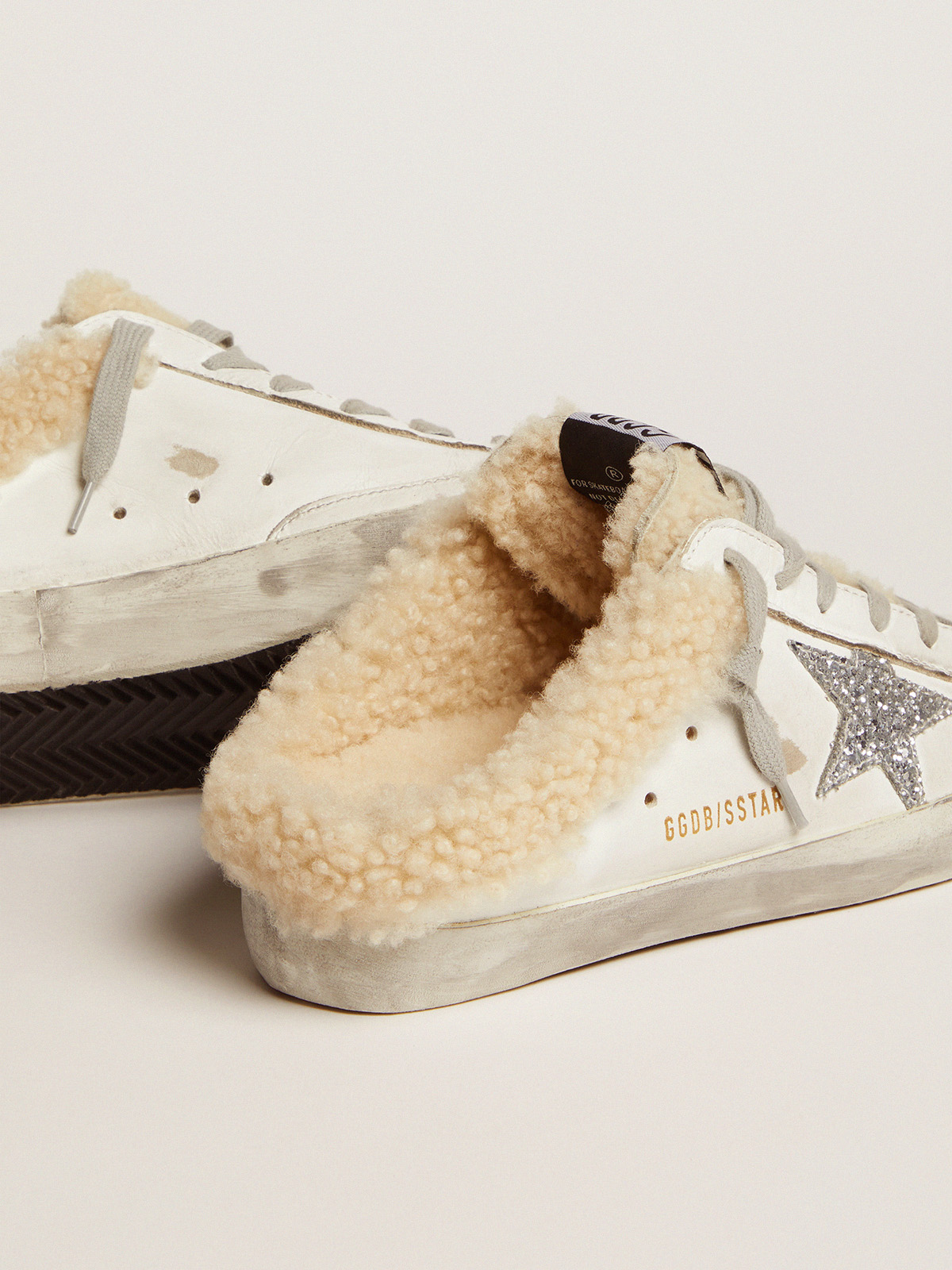 Golden Goose Sneaker Super Star Sabot in White/Silver/Beige 37