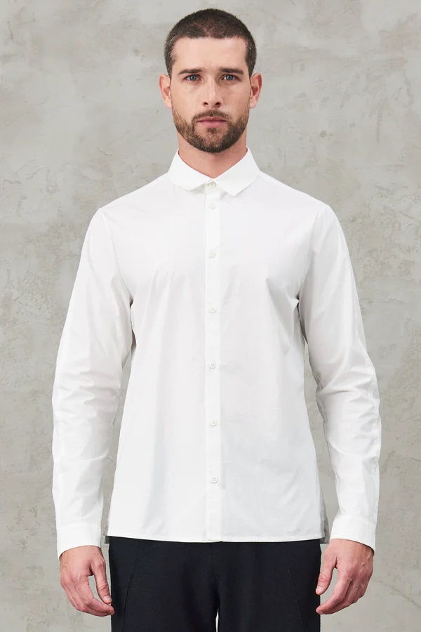 TRANSIT UOMO Cotton Stretch Shirt in White