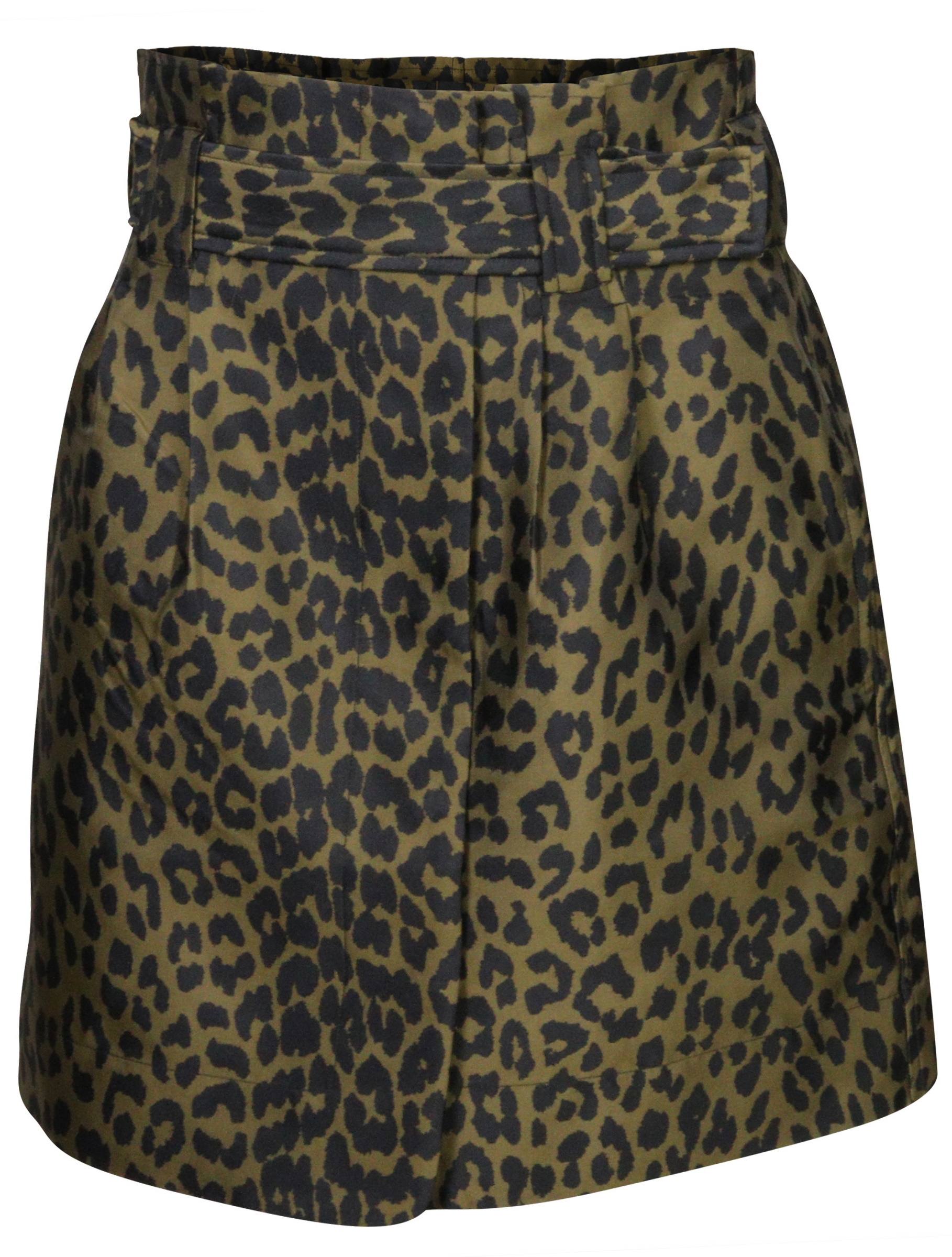 Ganni Crispy Jaquard Skirt Olive Leo
