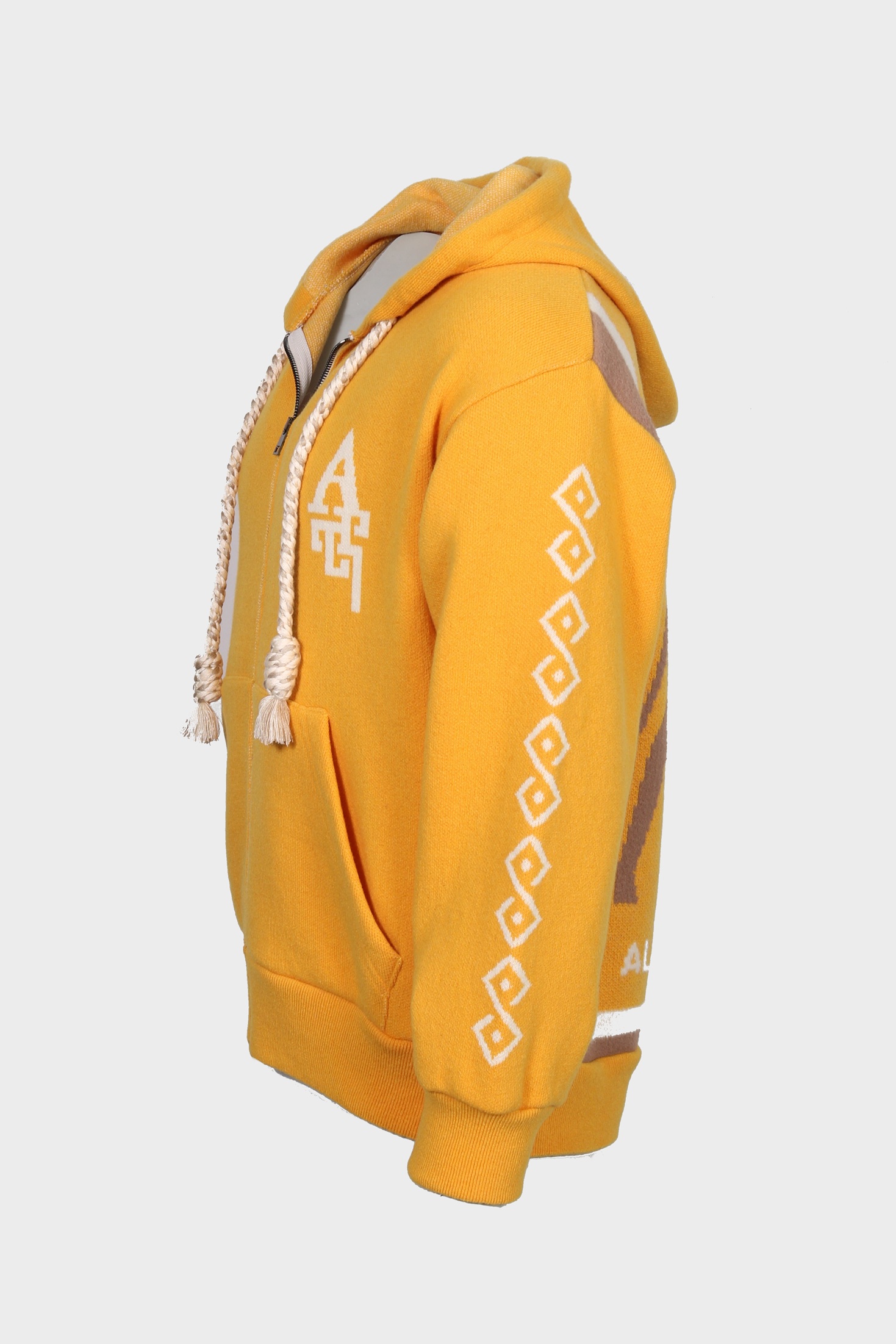 AL AIN Giraffes Knit Zip Jacket in Ochre
