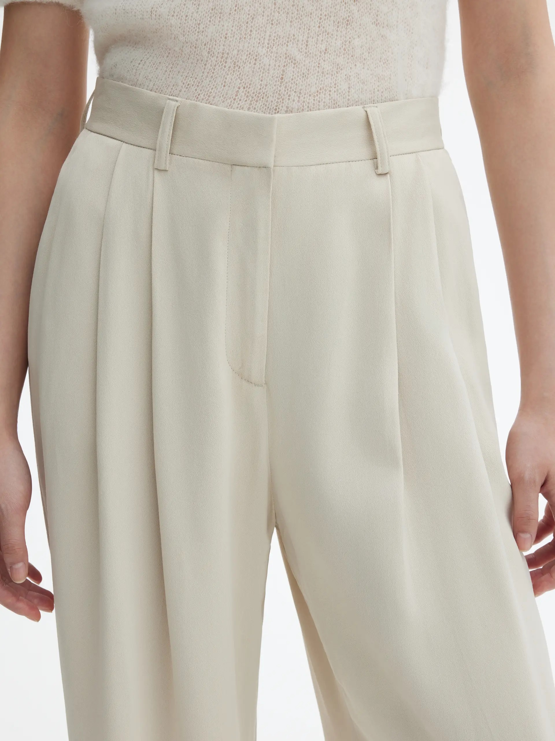 DAGMAR Wide Suit Pant in Pearl Grey 36