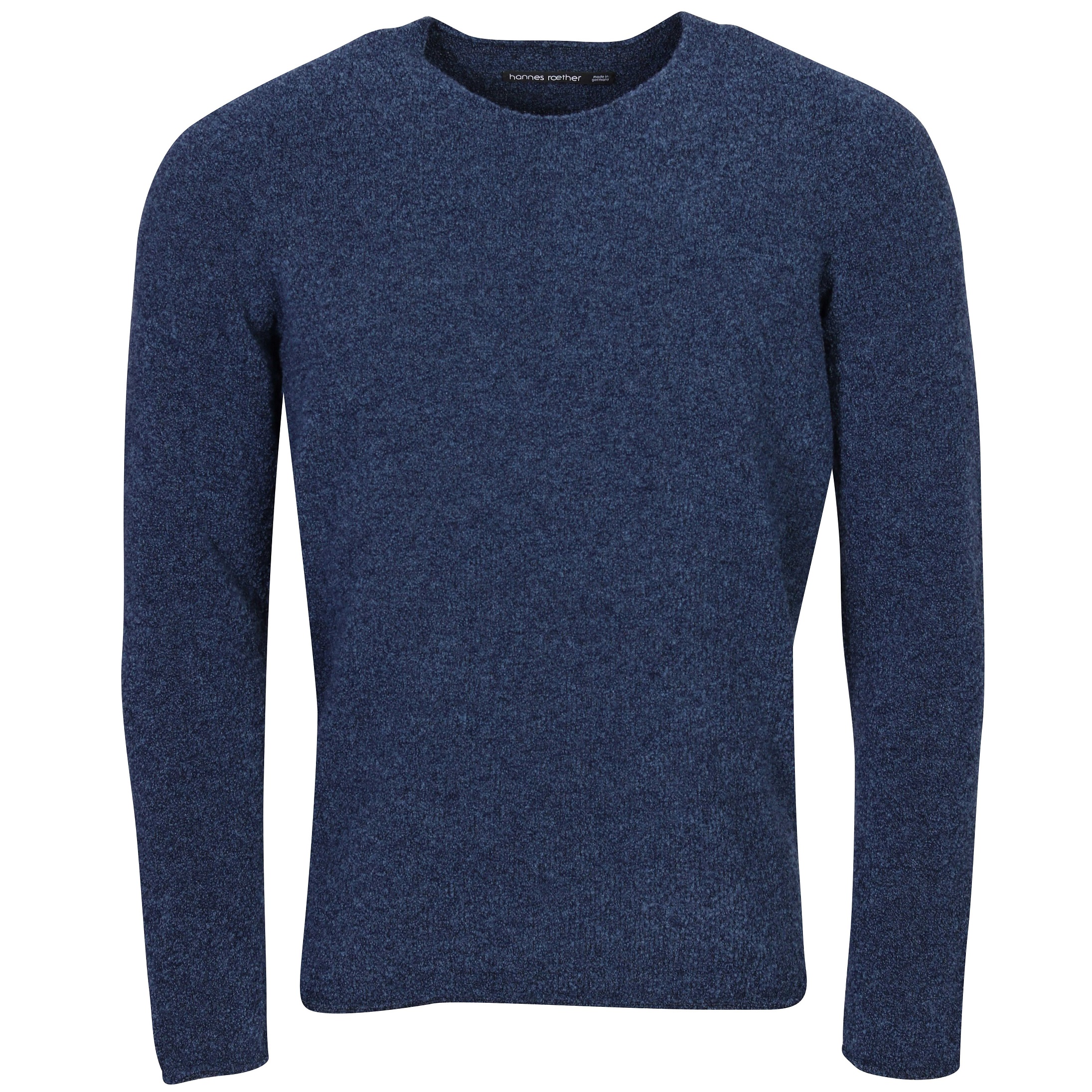 Hannes Roether Fluffy Knit Sweater Sober in Blue/Black