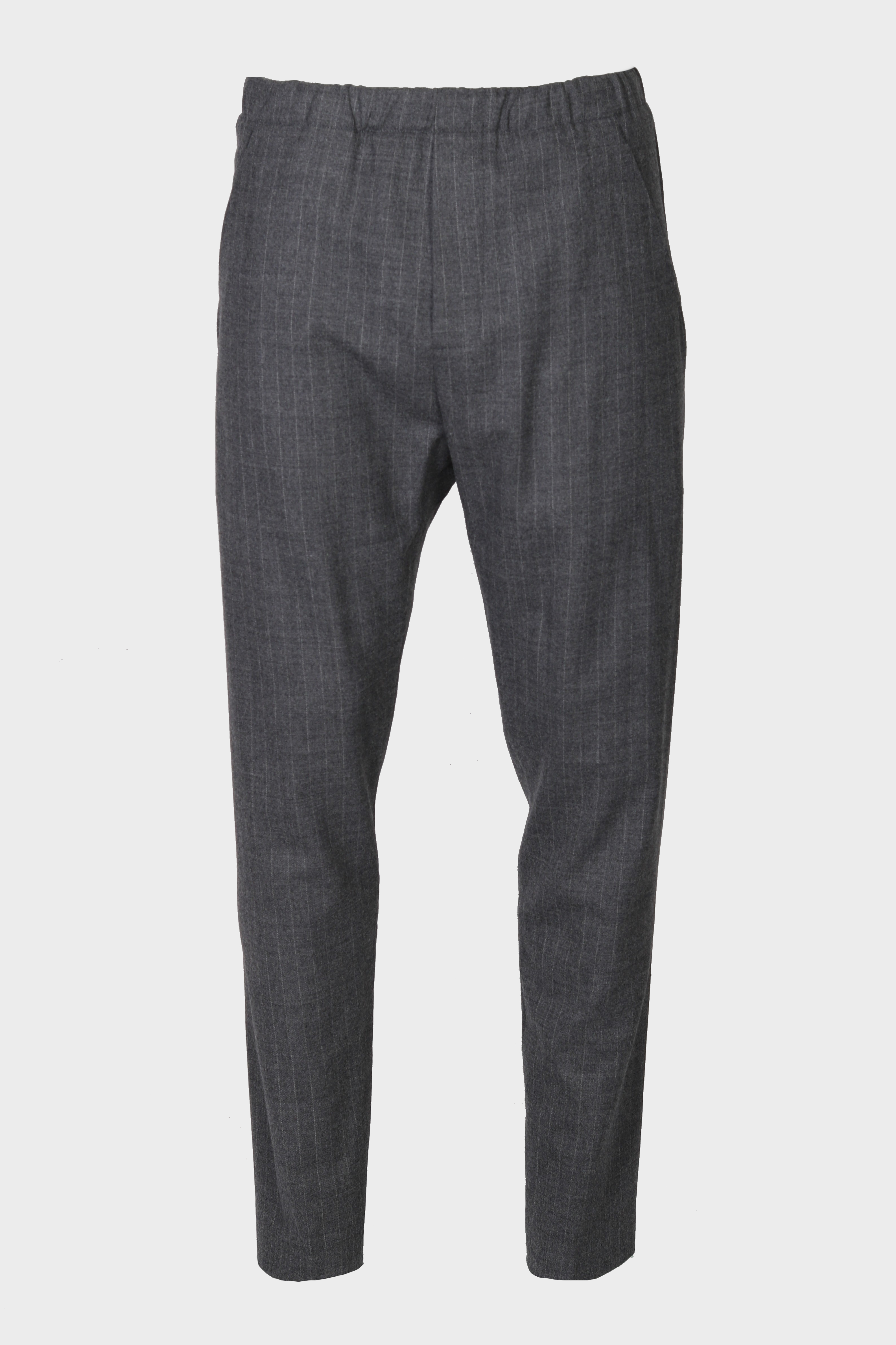 NINE:INTHE:MORNING Mirco Wool Stretch Pant in Dark Grey Pinstripes 54
