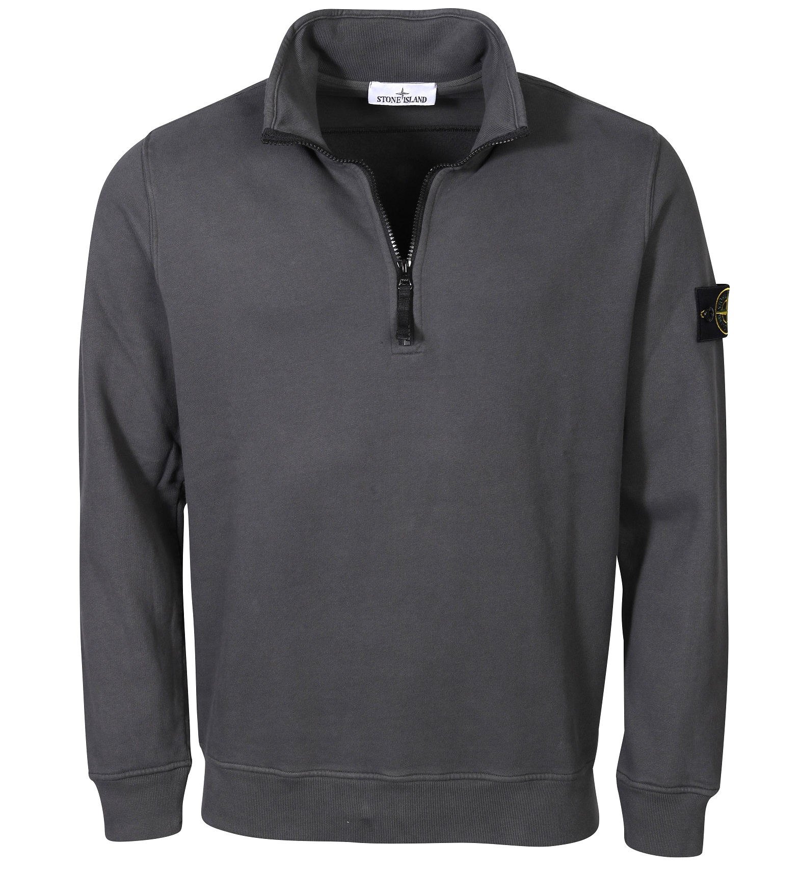 STONE ISLAND Half Zip Sweatshirt in Dark Grey M