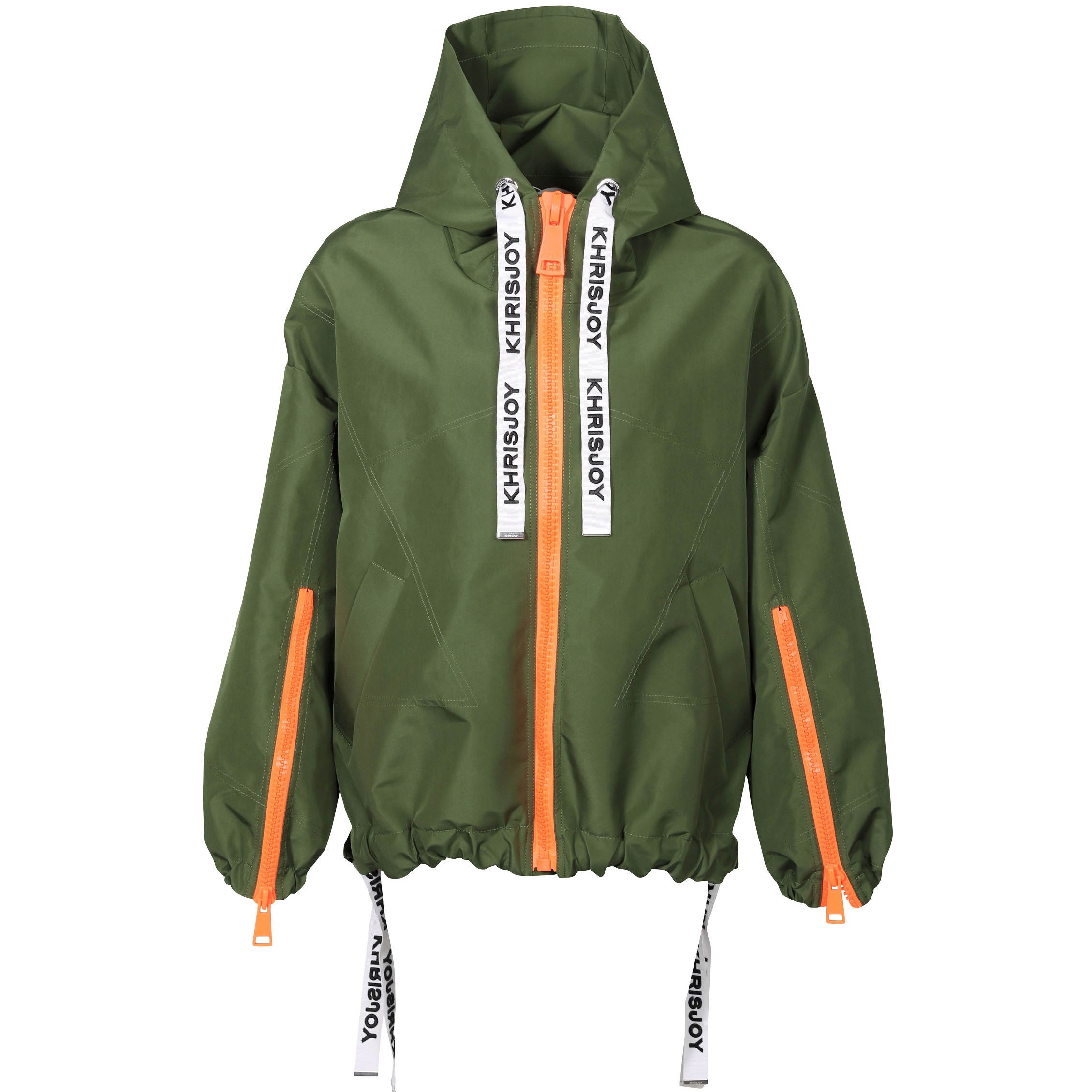KHRISJOY Oversized Windbreaker Jacket in Olive Army