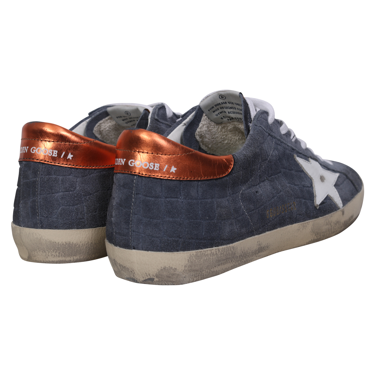 Golden Goose Sneaker Superstar Cocco Print in Grey/Copper Heel