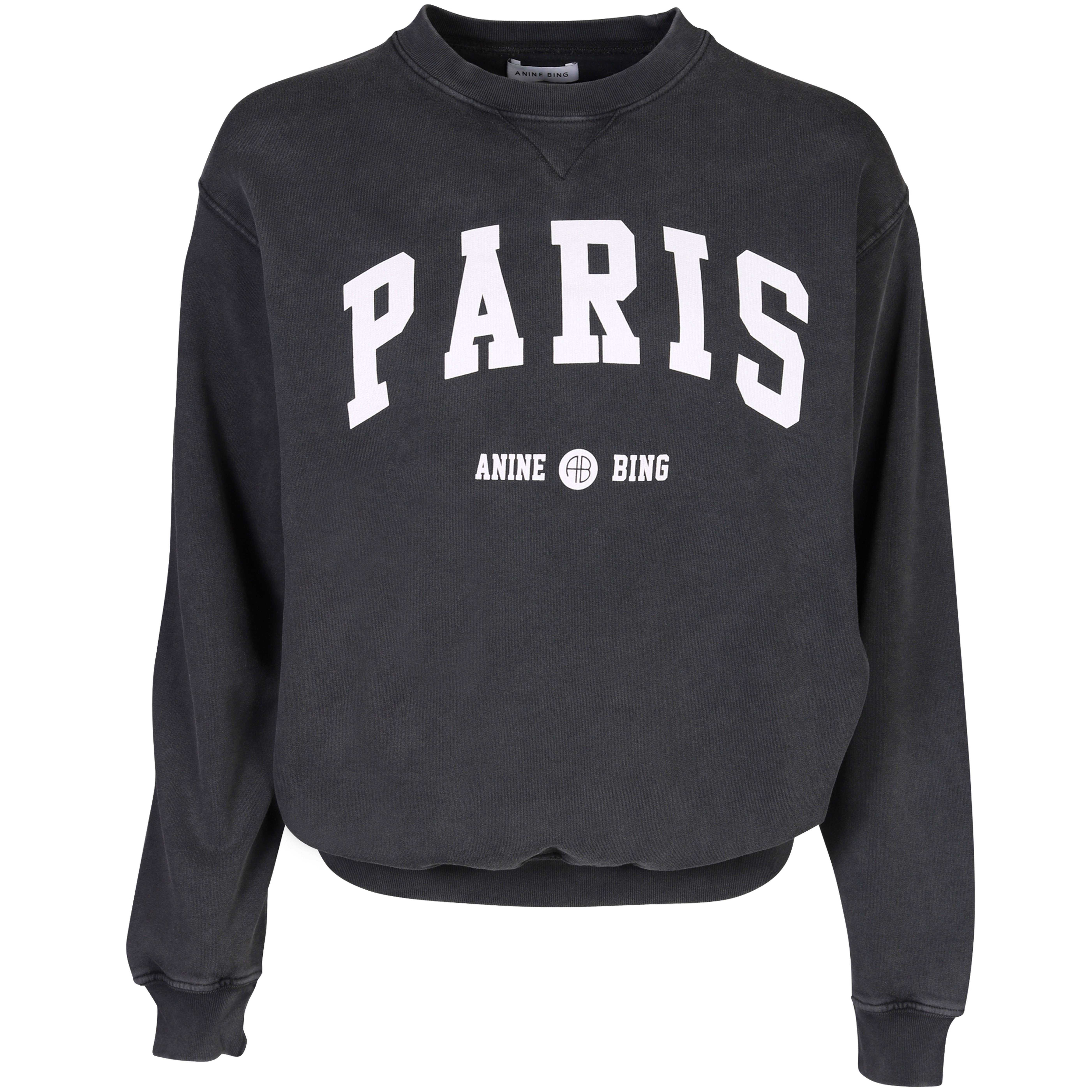 Anine Bing Ramona Sweatshirt University Paris in Washed Black