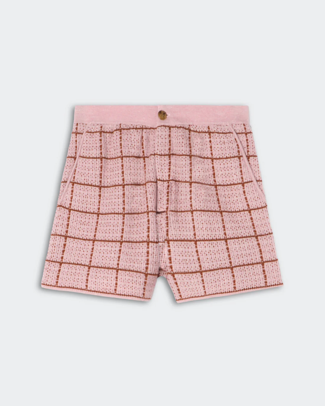 GUEST IN RESIDENCE Plaid Cashmere/Linen Short in Sprinkle/Burnt Sienna