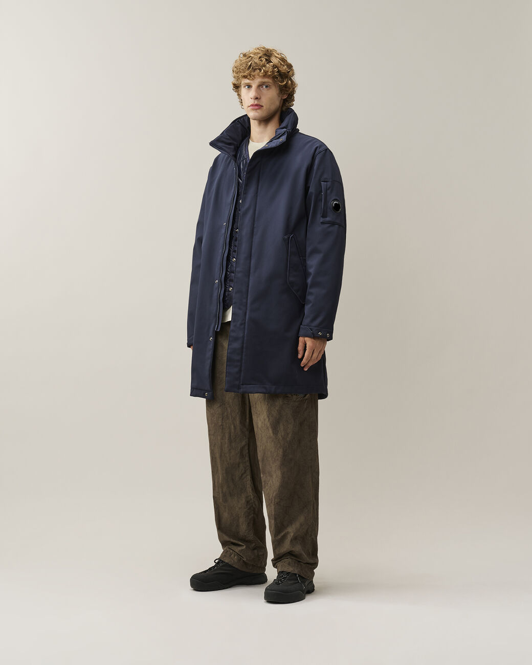 C.P. COMPANY Shell-R Padded Hooded Parka in Total Eclipse