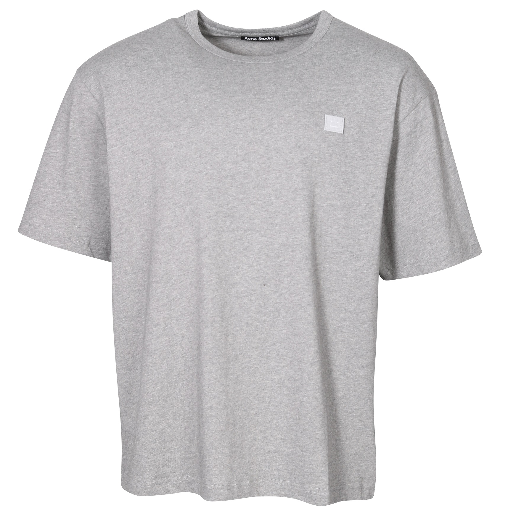 ACNE STUDIOS Unisex Oversize Face T-Shirt in Light Grey Melange XS