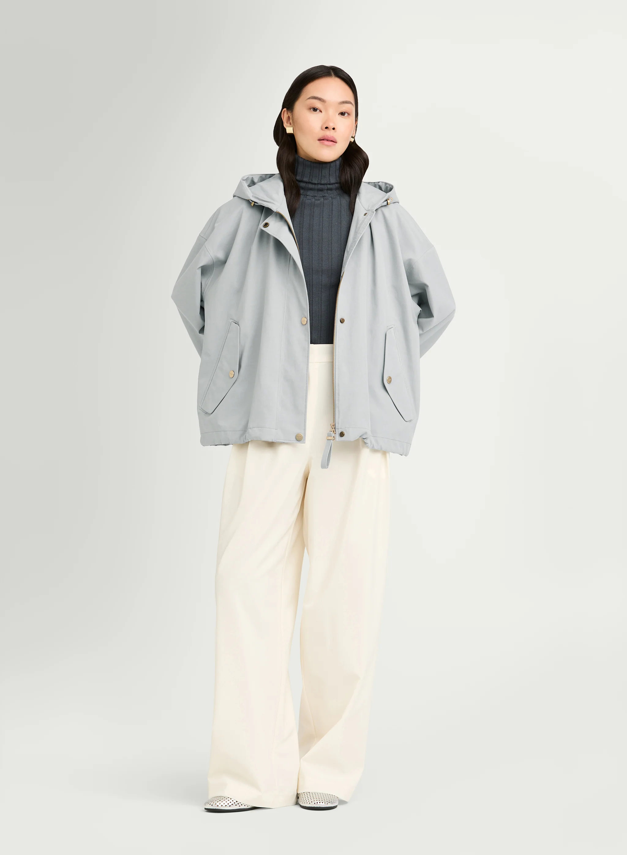 G-LAB Elle Soft Canvas Jacket in Sky Blue